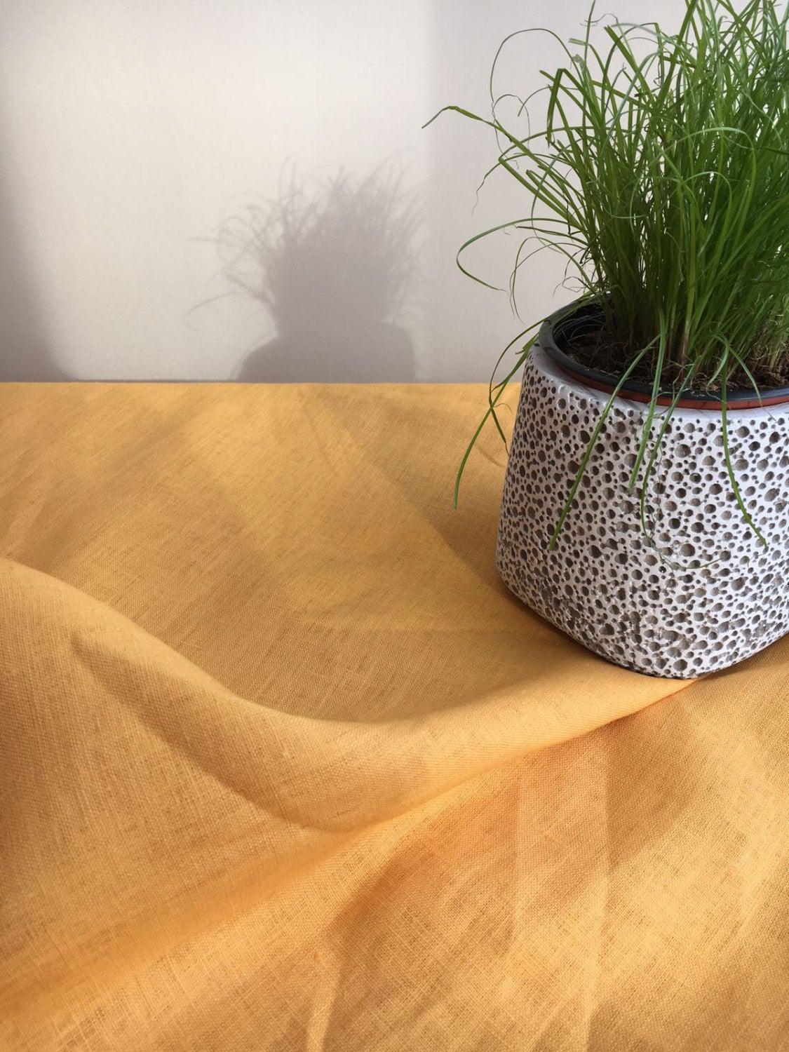 Yellow Linen Table Cloth, Sunny Linen Tablecloth Rectangle, Tablecloth Square, Tablecloth linen, Custom Tablecloth, Summer Tablecloth