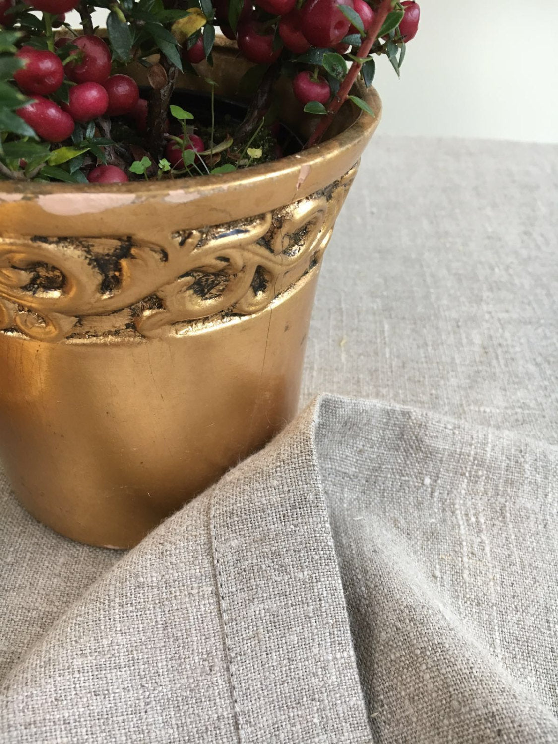 Natural Linen tablecloth, Stonewashed natural linen tablecloth, rectangle tablecloth Christmas table Thanksgiving table by Linenbee