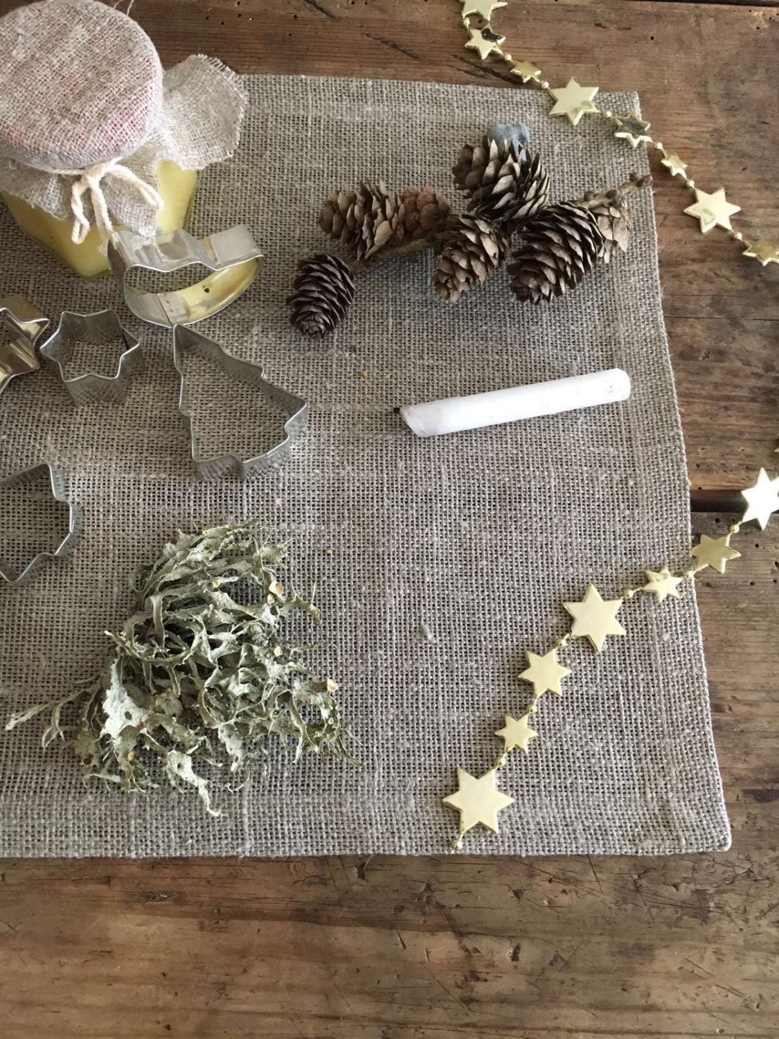 Christmas Placemats, Linen Placemats, Set of placemats, Christmas table, Natural Placemats, Rustic Placemats, Table Mats, Place Mats Burlap