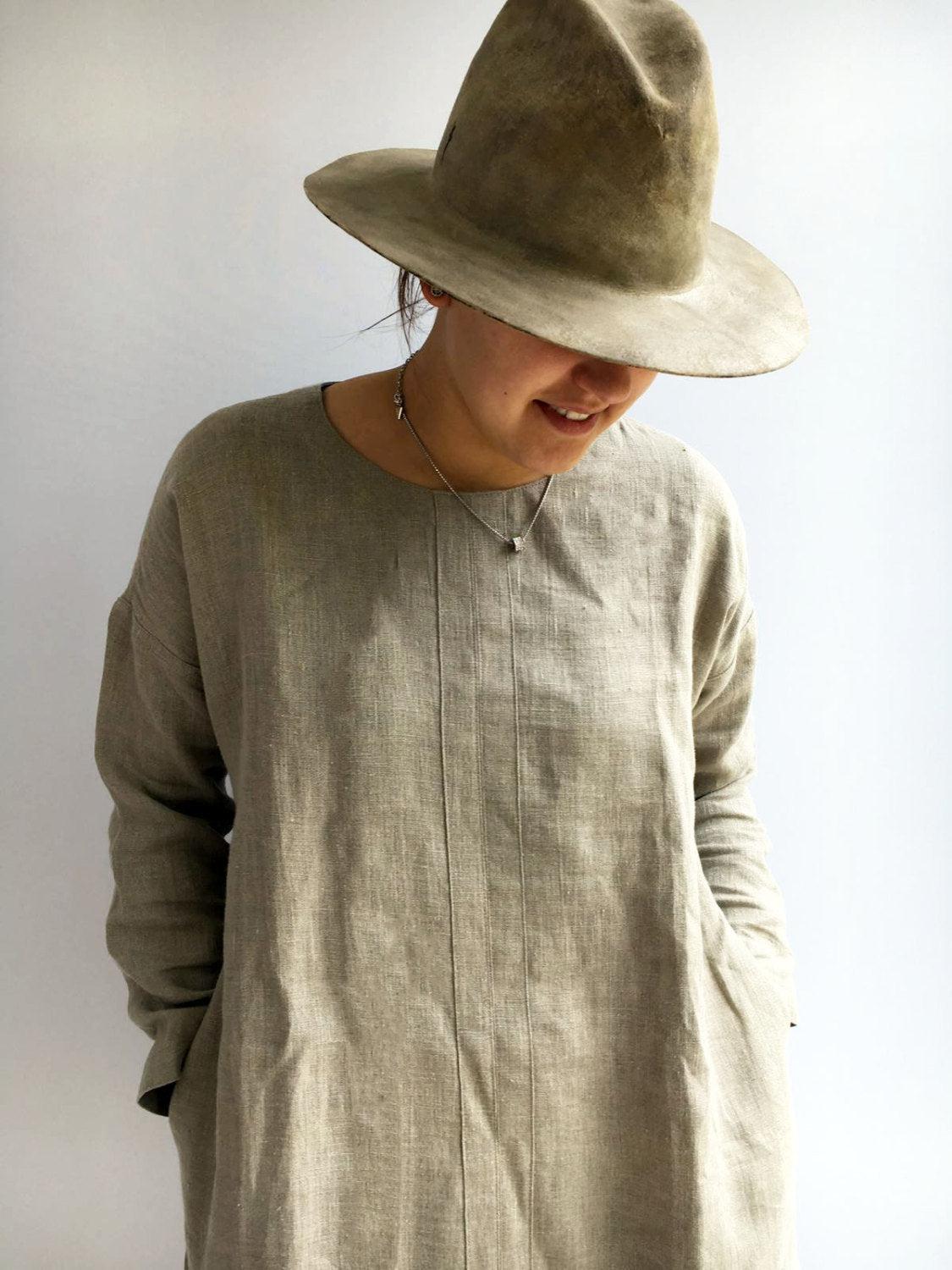Natural Linen Tunic, Tunic Top Natural Linen Tunic, Tunic Top