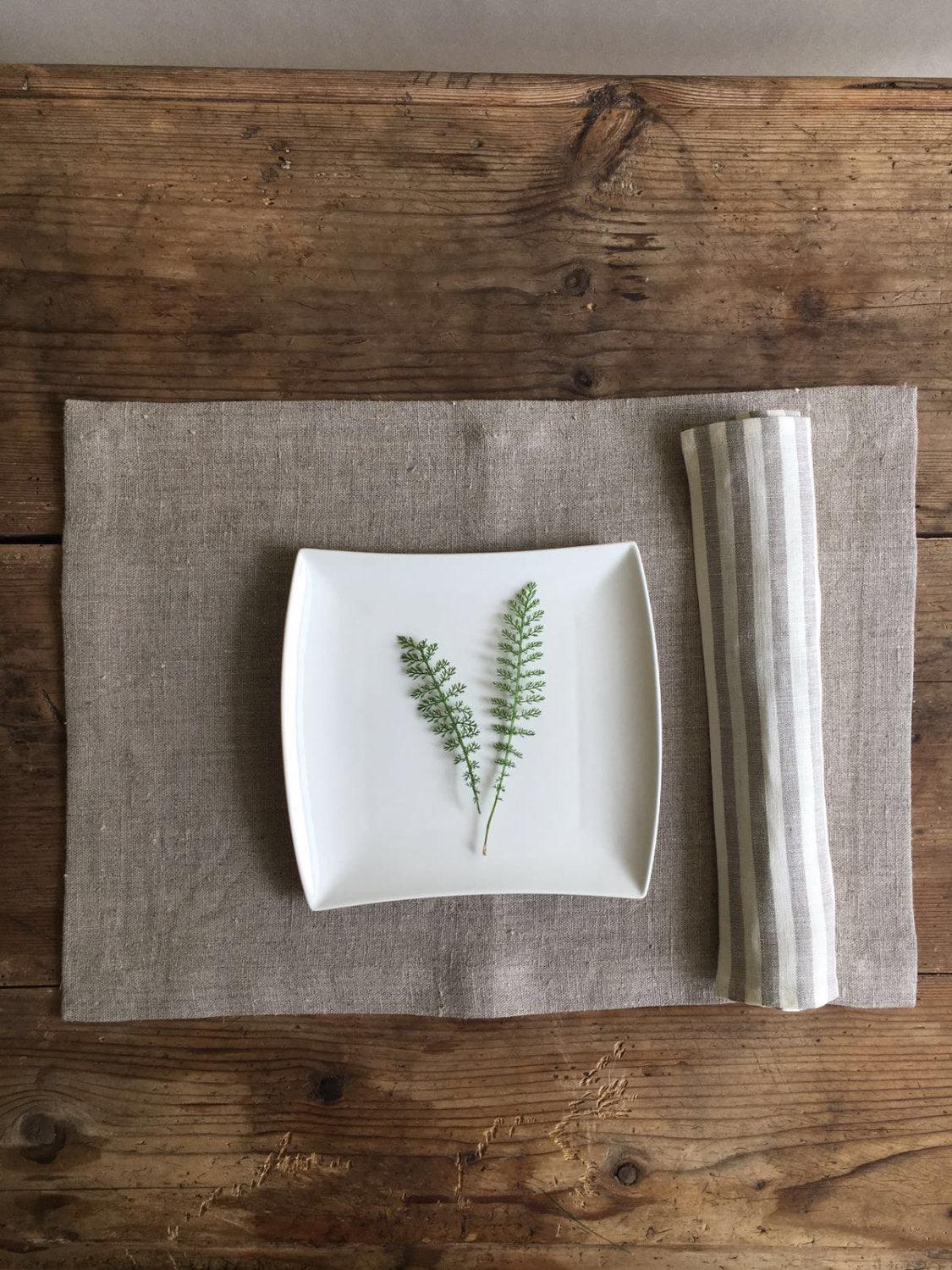 Linen Placemats and Cloth Napkins, Set of Placemats and linen napkins, Matching napkins placemats, matching table set, matching linen table