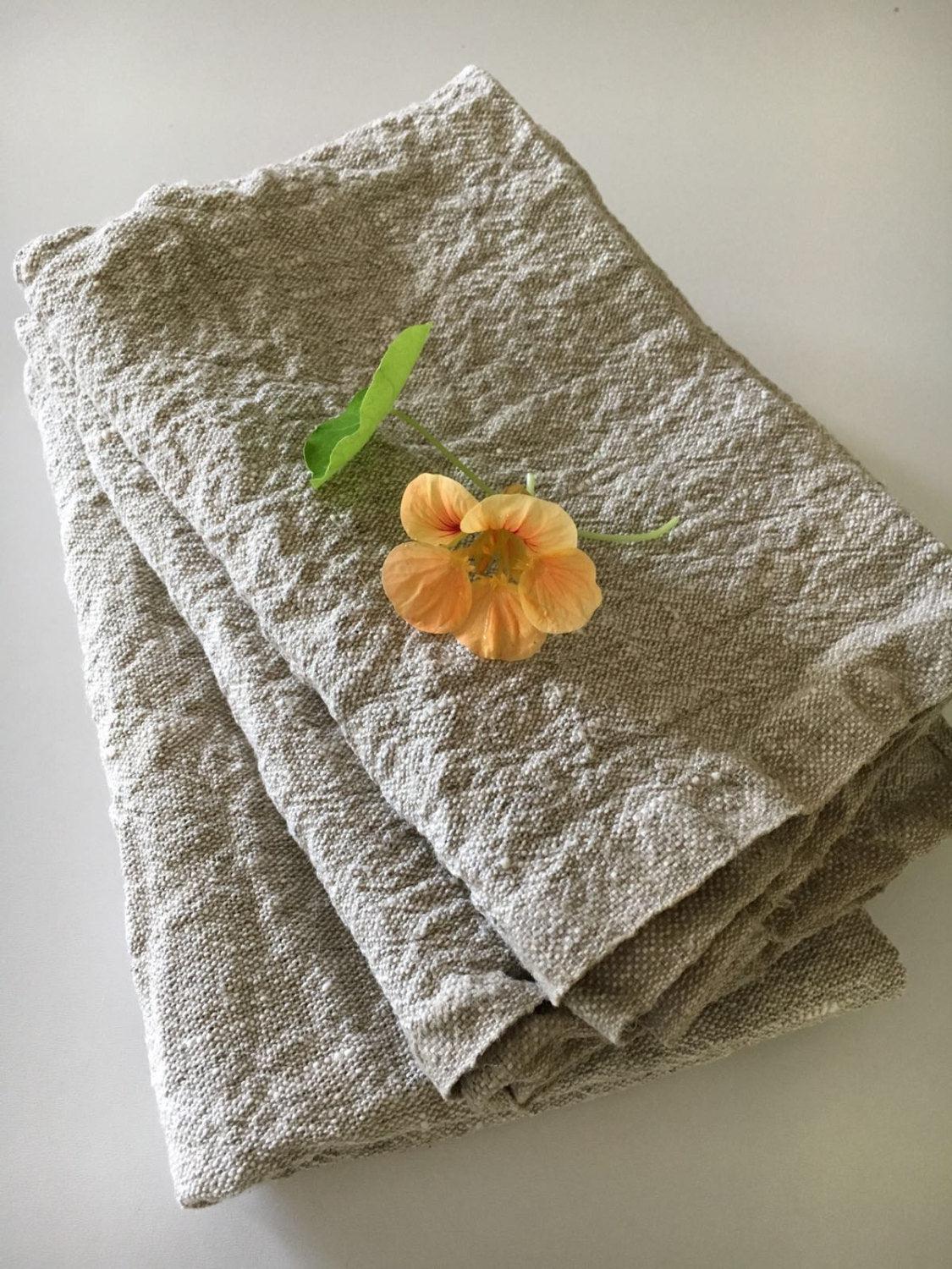 Three Rustic Towels, Set of Three Heavy Duty Linen Towels, Kitchen towels, Natural Rustic towels, Durable towels, Country house towels