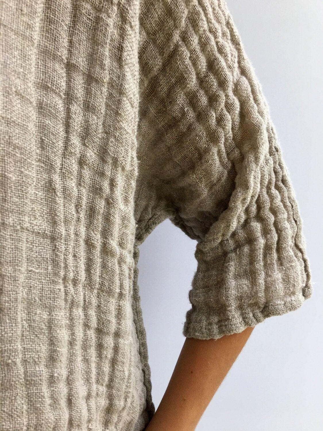 Rustic Linen Top, Taupe womens Top, Loose Top, Tunic top, Linen Shirt Women, Plus size top Plus size shirt Rustic Shirt Natural Gauzy Linen