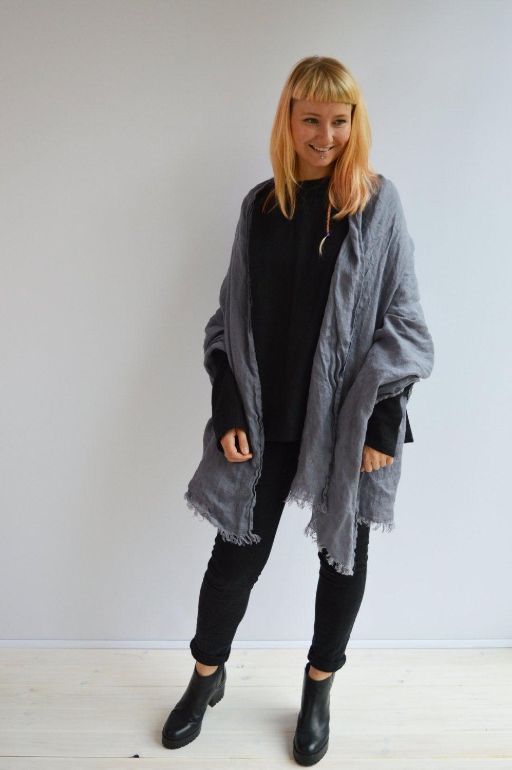 Linen Tunic Top with Long Sleeves, Linen Shirt with Sleeves, Plus size shirt, Black Blouse, Loose Linen Shirt, Plus size top, Black Tunic