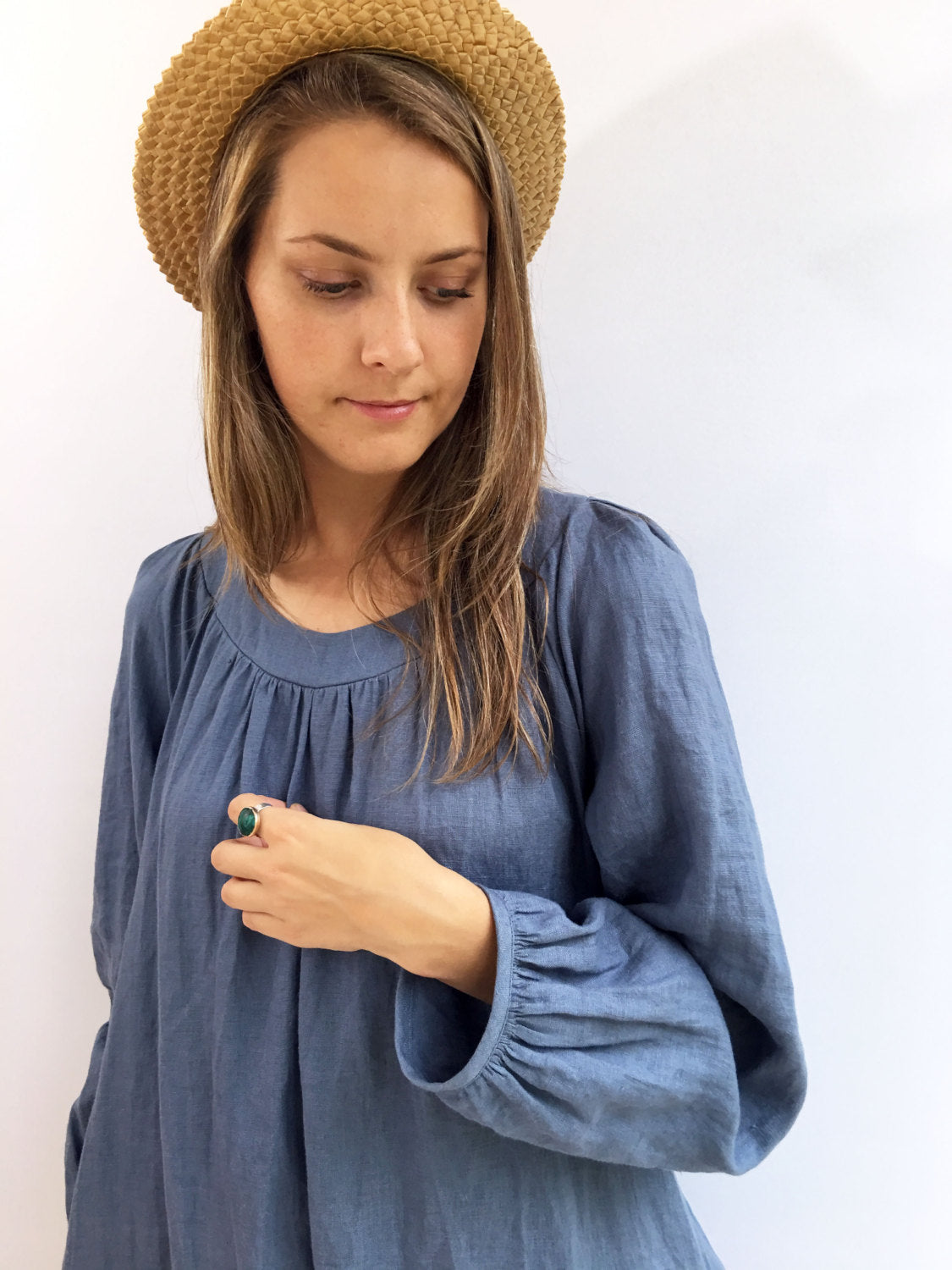 Long Sleeved Linen Maxi Dress 'Lauren' - Linenbee Long Sleeved Linen Maxi Dress 'Lauren' - Linenbee