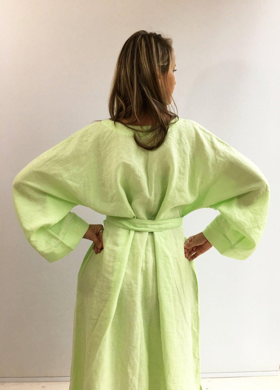 Linen kaftan, linen robe, Linen Homewear, Linen loungewear, plus size robe, linen maxi dress, kaftan for women maxi robe linen, kimono robe
