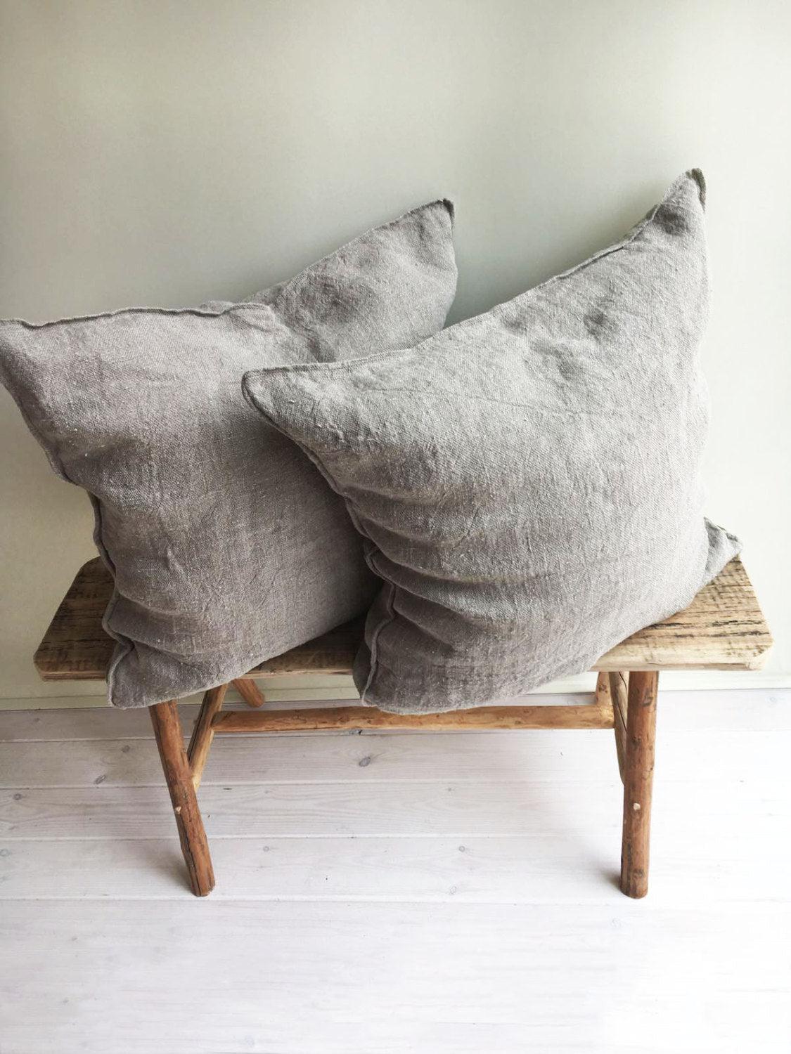 Rustic Throw Pillow Covers, Throw Pillow Covers - Linenbee