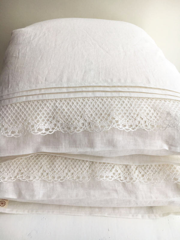 Lace Trim Battenburg Lace Pillow Cases Solid Battenburg Lace
