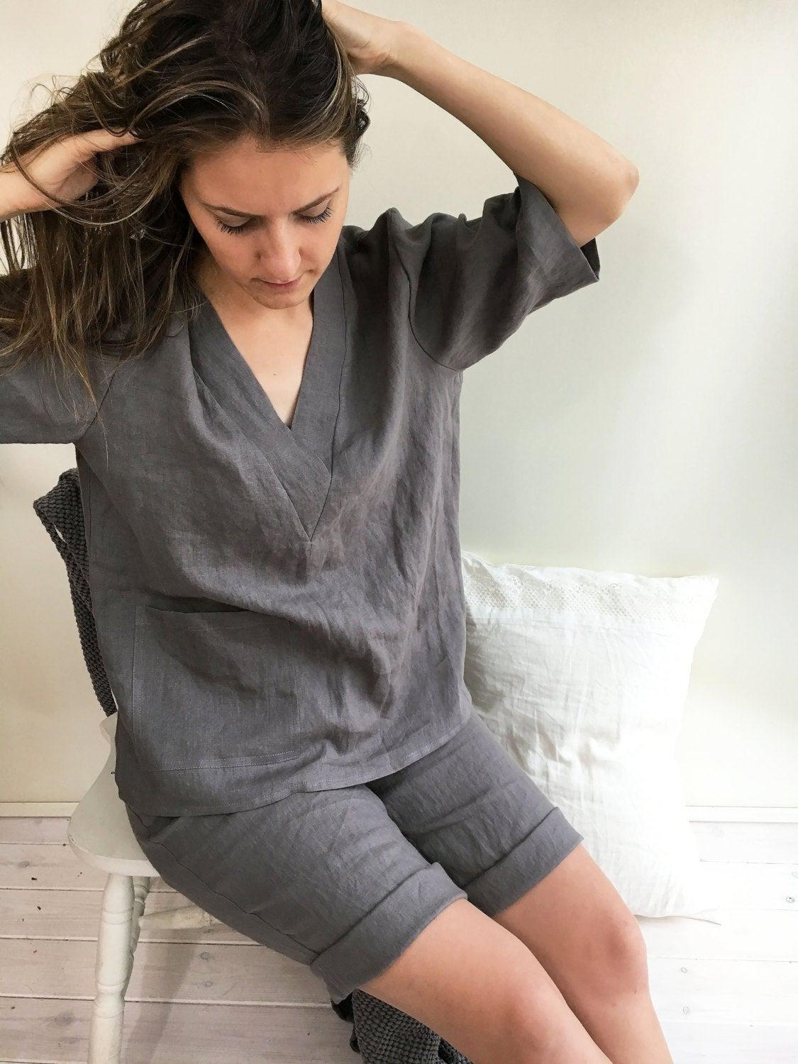 Womens pajamas, linen sleepwear - Linenbee