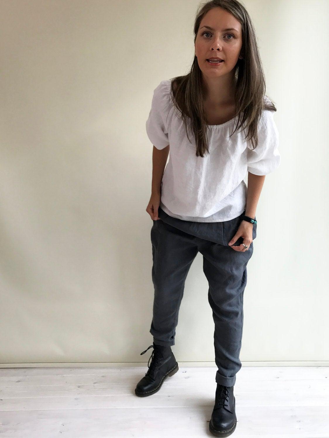 White Linen Top Boho, Off the shoulder Top, Boho Linen Blouse, Linen Top Boho, Off the Shoulder ruffled top, White Linen Blouse, boho ethnic