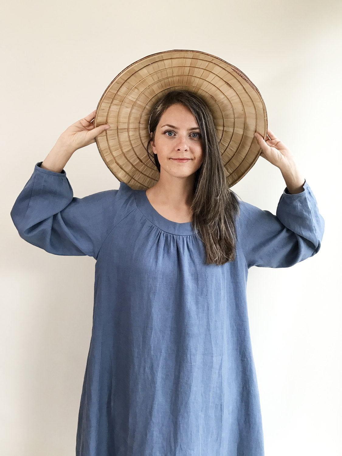 Blue Linen Maxi Dress with Long Sleeves, Blue Maxi Dress, Linen Dress, Plus size dress, Tunic Dress, Plus size Maxi Dress Women Plus, Boho