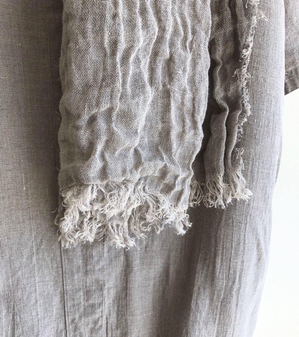 Natural Linen Scarf, Light Scarf, Taupe Scarf Linen, Soft Scarf, Scarf for Her Boho Scarf Pure Linen Scarf, Wrinkled Scarf Grey Beige
