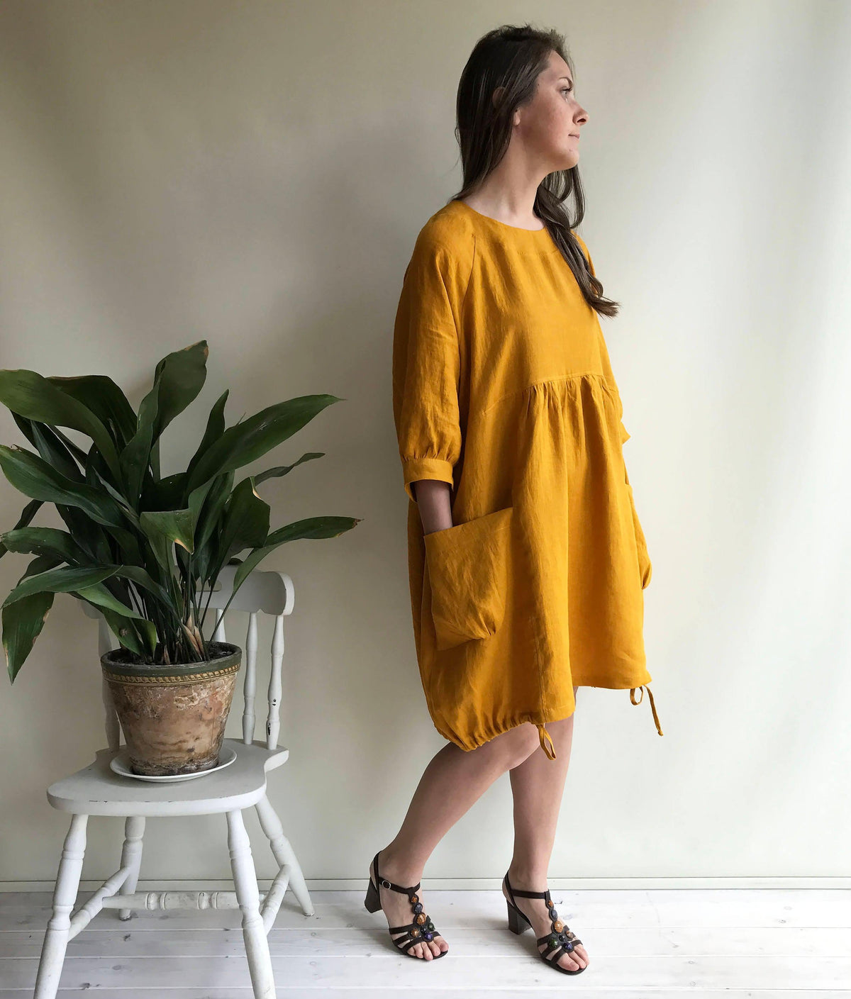 Linen Dress for Women, Dress with Sleeves, Womens Dress, Plus Size Tunic Dress, Loose Dress, Linen Dress Plus size Linen Dress Woman