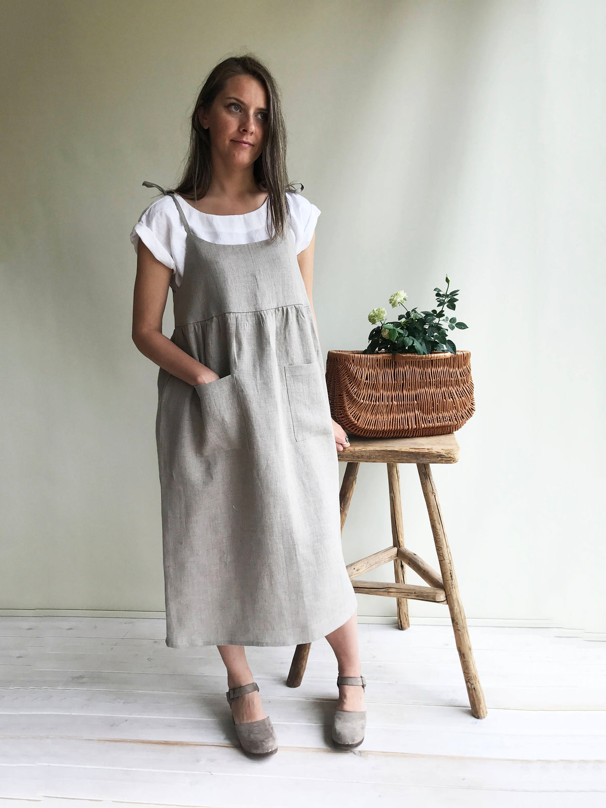 Natural Linen Dress, Womens Sundress, Linen Jumper Dress, Plus Size Dress, Sleeveless Dress Linen Dress Women Jumper Pinafore Sundress
