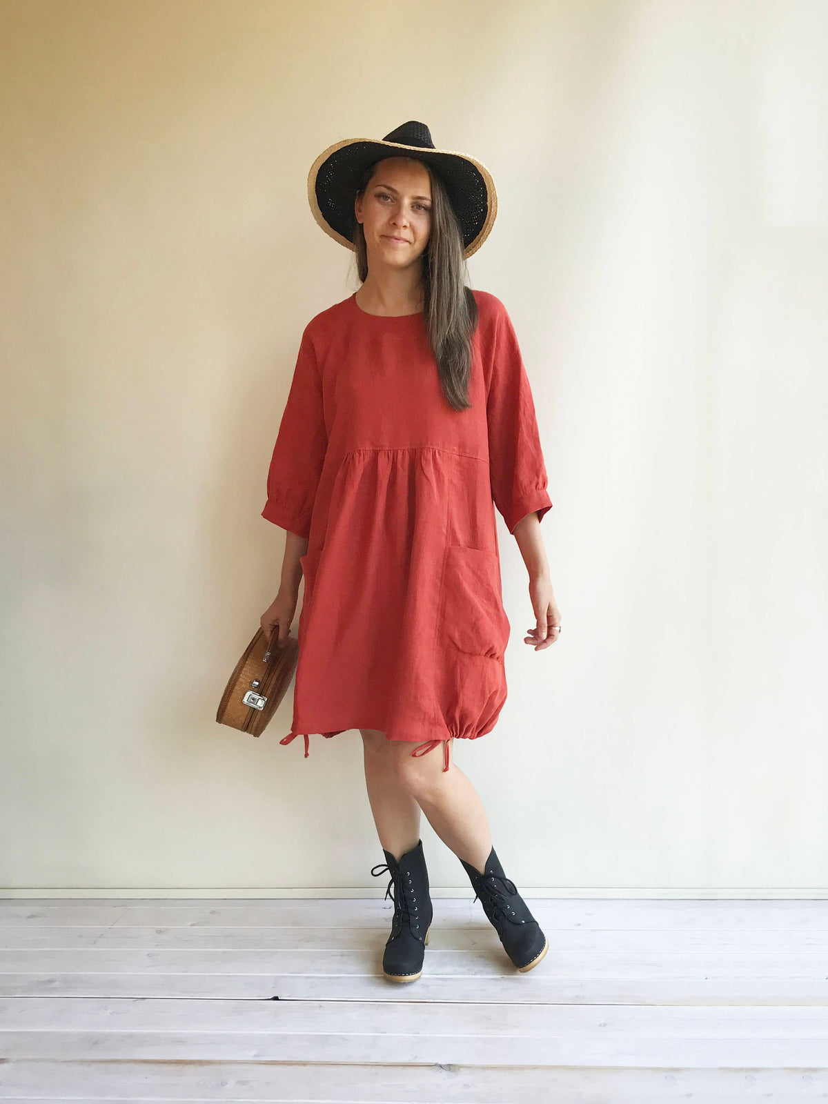 Loose Linen Dress in Clay Orange, Linen Dress Plus Size Linen Dress Linen Dress for Women Loose Linen Dress in Clay Orange, Linen Dress Plus Size Linen Dress Linen Dress for Women