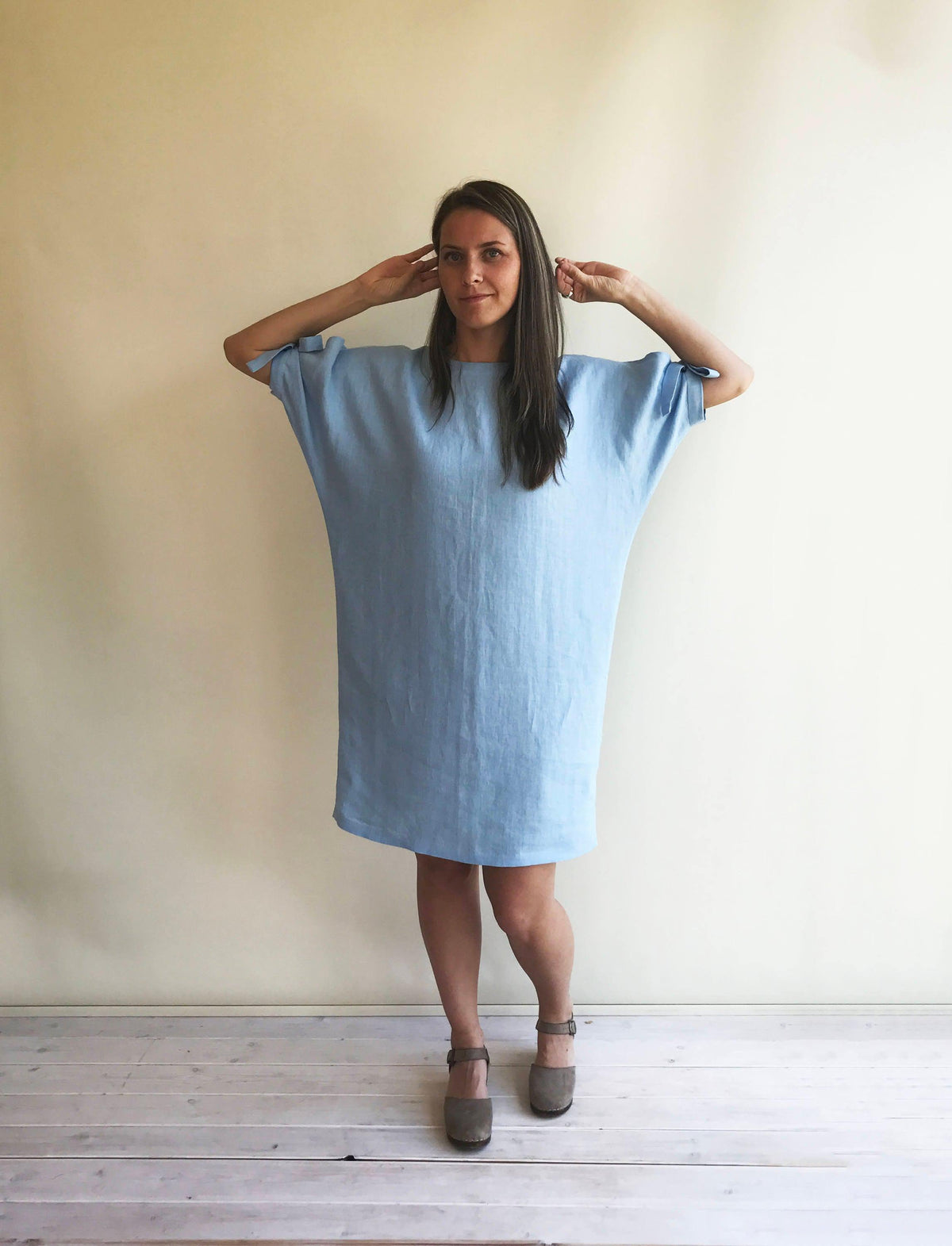 Loose Batwing Linen Dress 'Tina' - Linenbee Loose Batwing Linen Dress 'Tina' - Linenbee