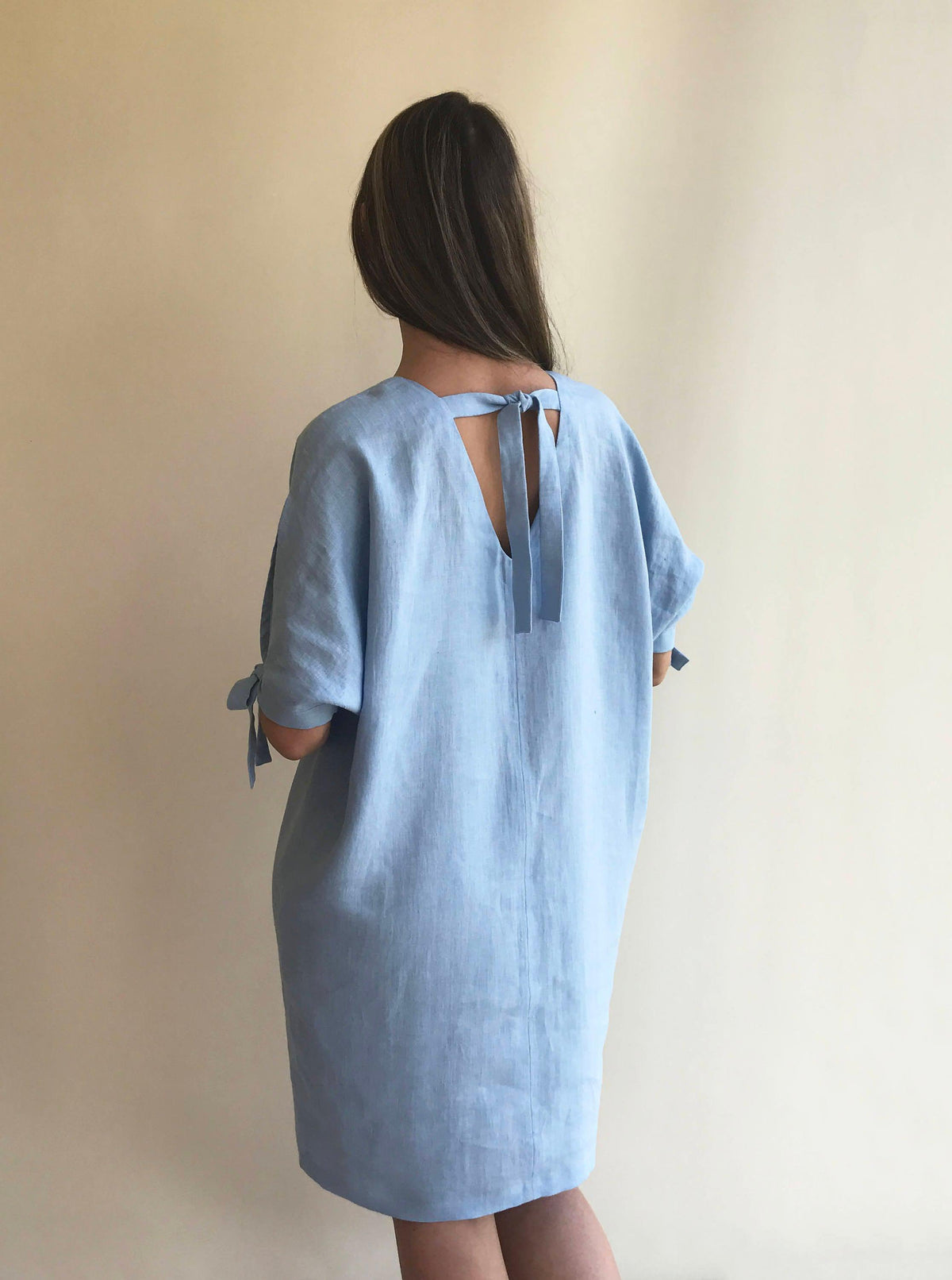 Loose Batwing Linen Dress 'Tina' - Linenbee Loose Batwing Linen Dress 'Tina' - Linenbee