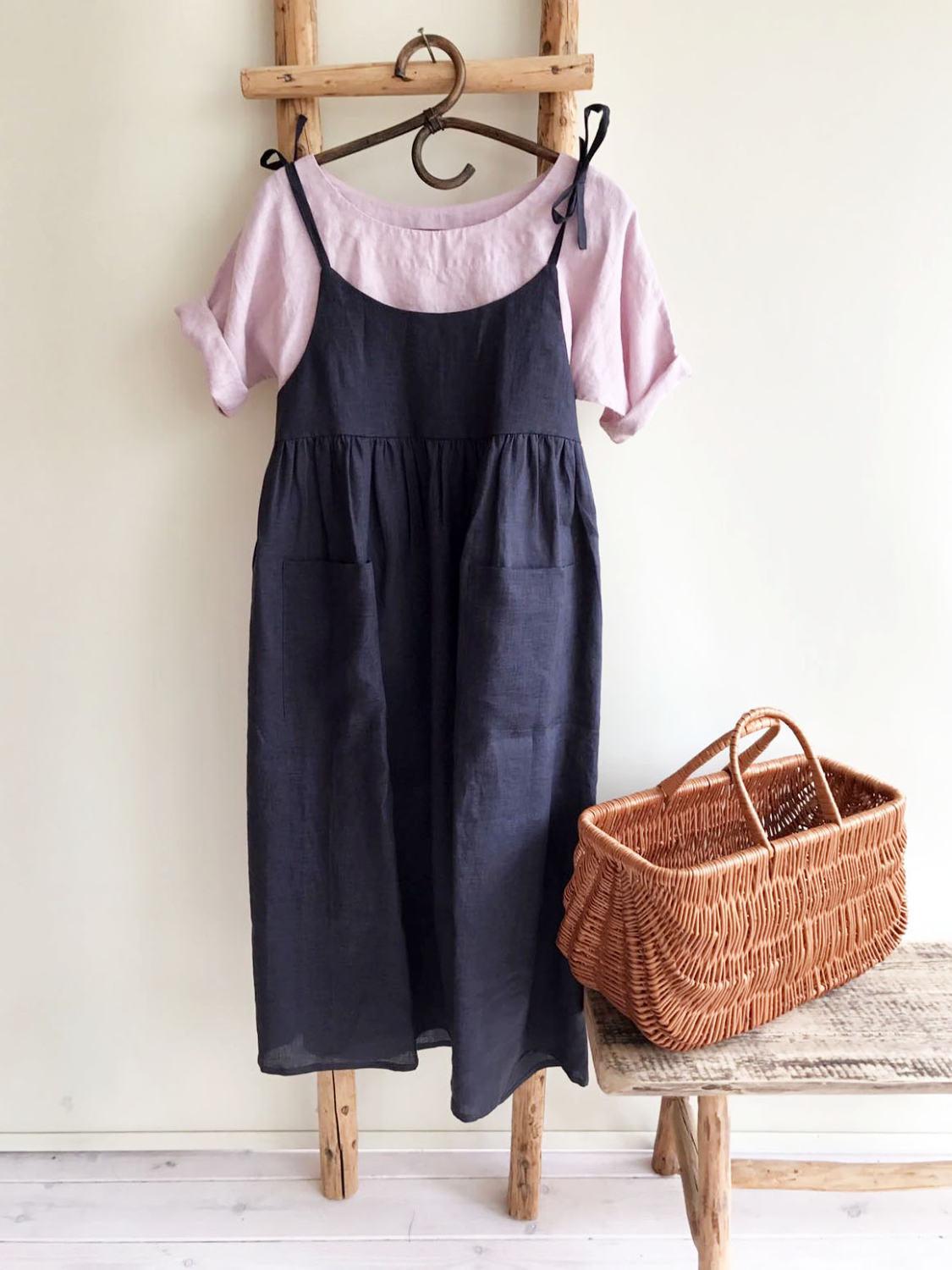 Linen Jumper Dress 'Angelica', Linen Sundress - Linenbee Linen Jumper Dress 'Angelica', Linen Sundress - Linenbee
