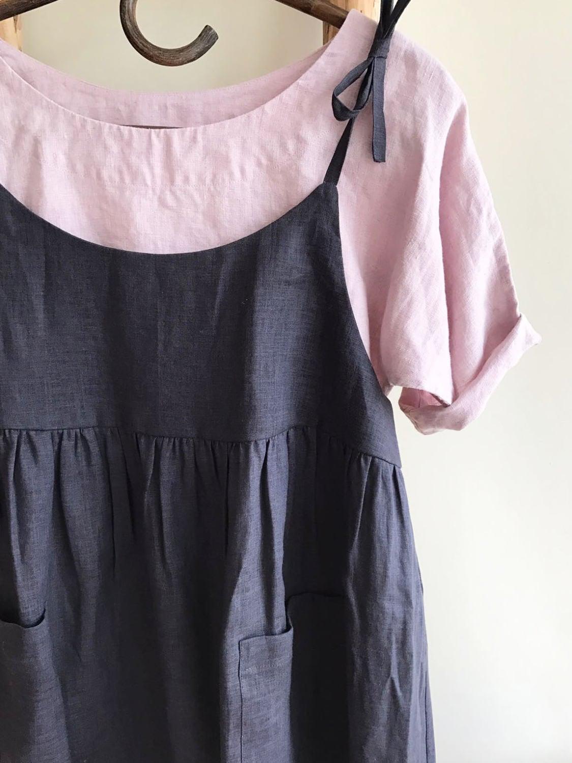 Linen Jumper Dress 'Angelica', Linen Sundress