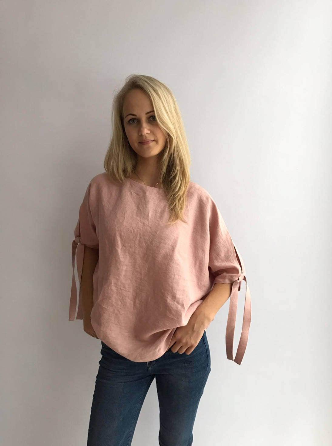 Loose linen top, Loose top, Linen Blouse, Loose Blouse, Linen Top, Linen Blouse, Batwing Blouse, Plus size top, Plus size linen, Plus top