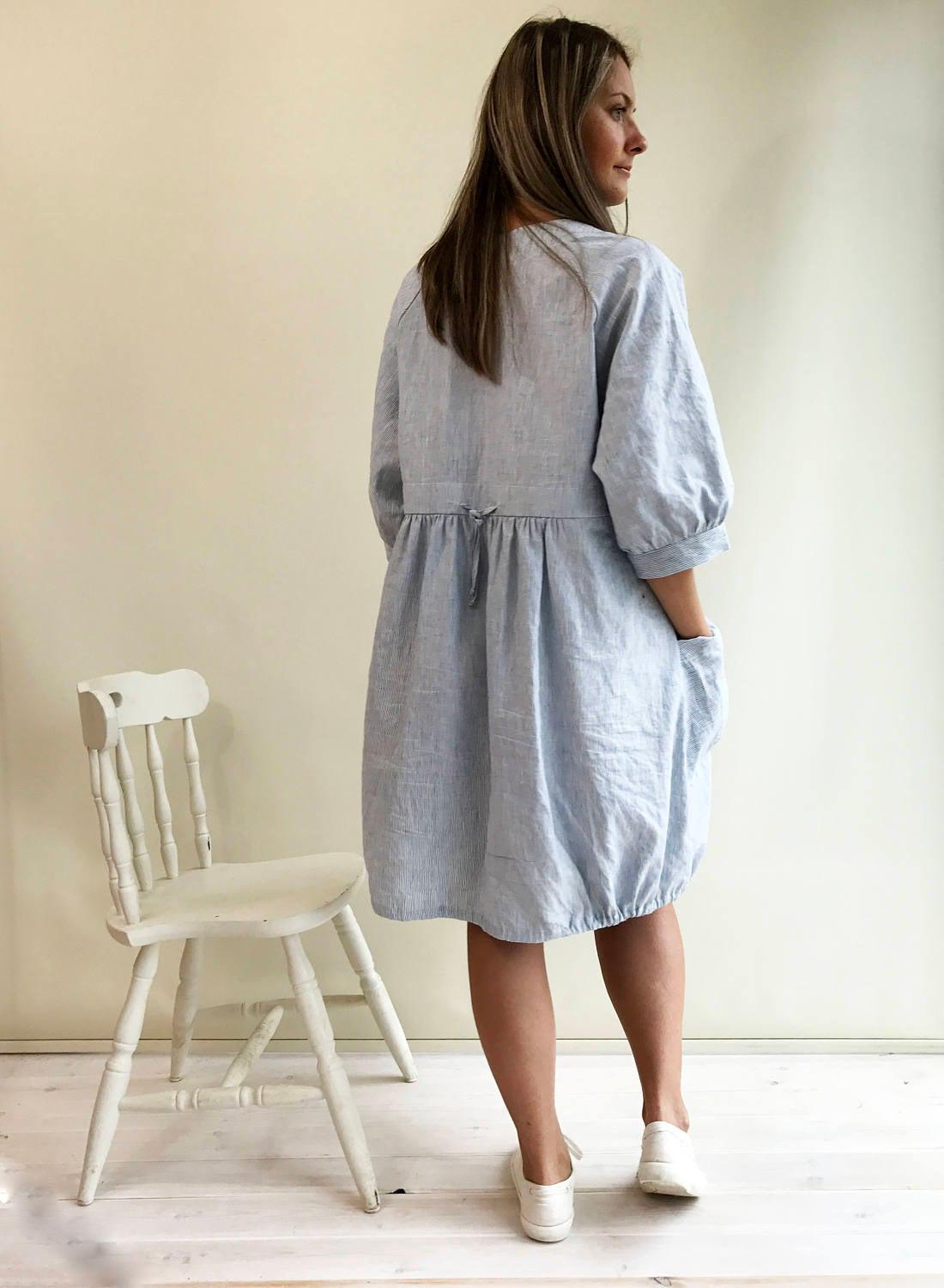 Dark Blue Linen Dress, Linen Tunic Dress, Tunic for women, Plus size tunic, Loose Tunic Dress, linen dress for women, Black Dress, Loose