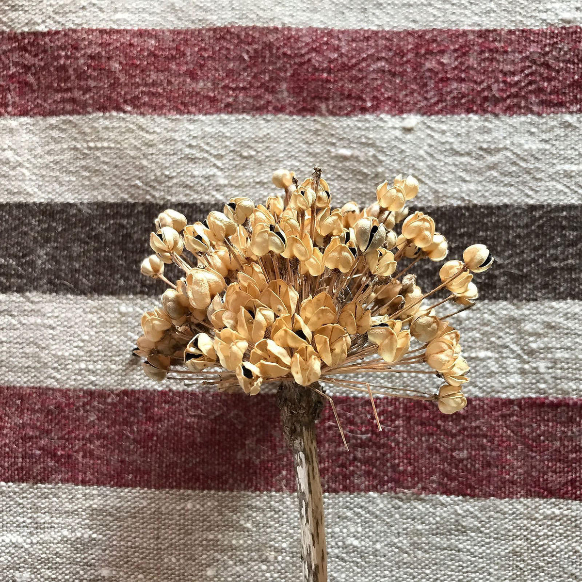 Striped linen placemats, set of 10 placemats, striped placemats, rustic placemats, country placemats, natural placemats, red black ticking