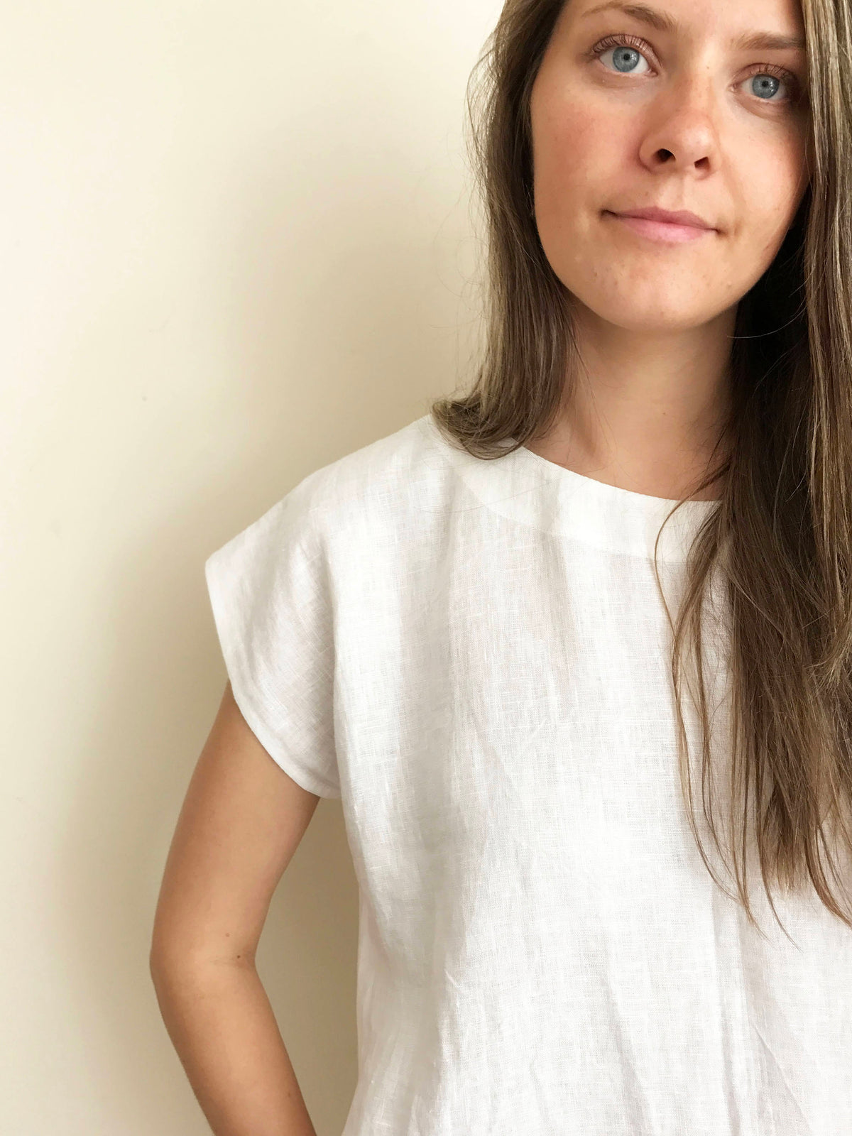 Long Linen Dress with Short Sleeves, Simple Linen Dress, Long Tunic Dress, Plus size Maxi Linen Dress, Long linen dress, Long Womens tunic