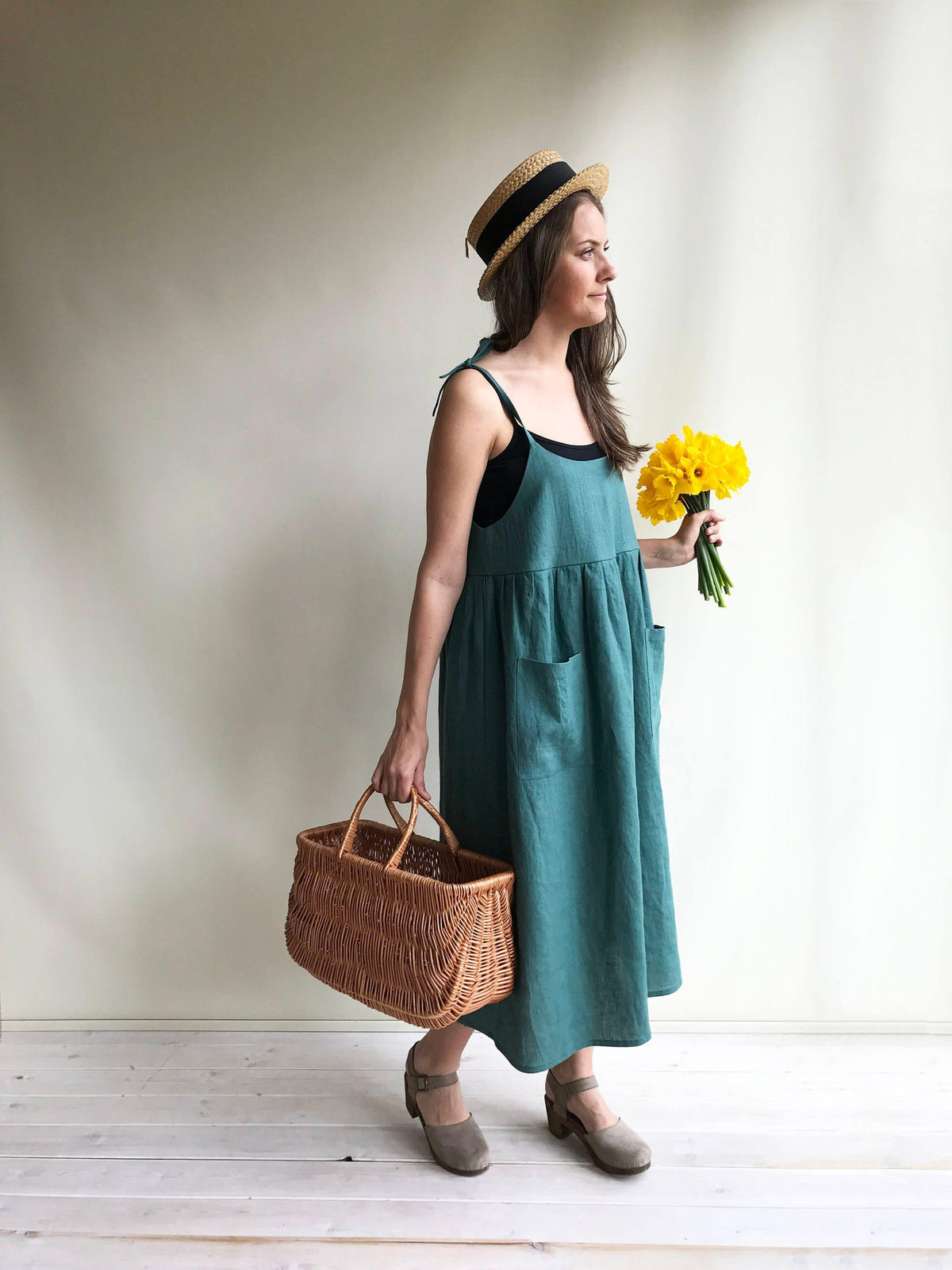 Linen Sundress 'Angelica', Linen Strap Dress - Linenbee Linen Sundress 'Angelica', Linen Strap Dress - Linenbee