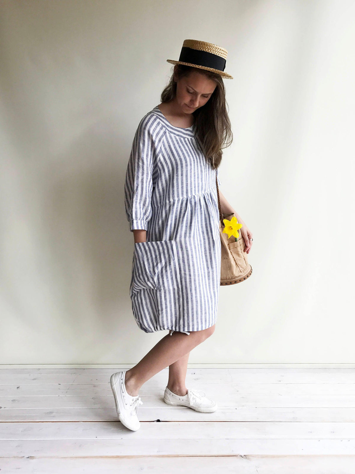 loose striped dress Livrdious Womens Striped Maxi Shirt Dress Casual Summer Short Sleeve Button Down Tie Waist Long Shirt Dresses with Pockets, Loose Fit Plus Size