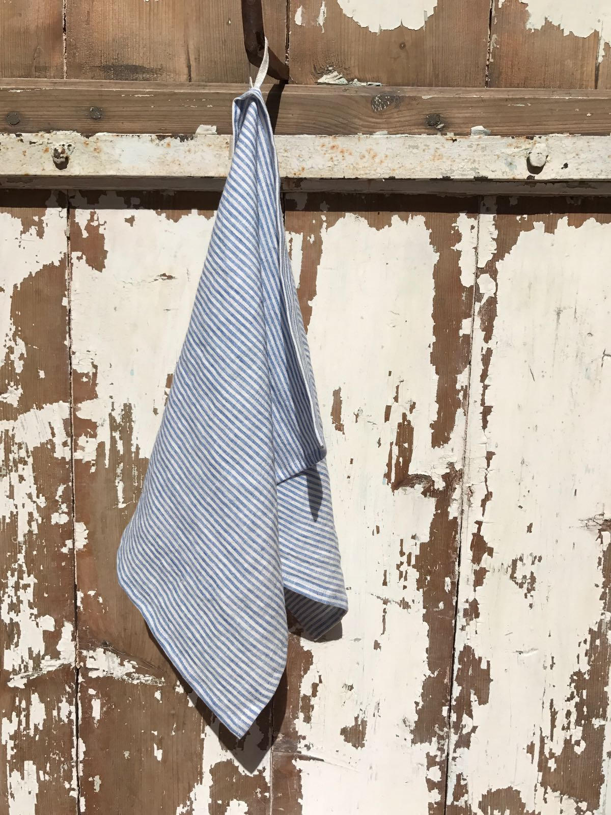 Set of Three Blue Striped Towels, Linen Dish Towels, Linen Kitchen Linen Guest Room Towels Tea towels Striped Towels Striped Blue Towels