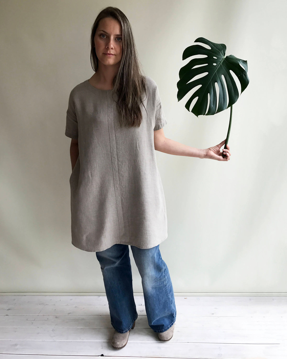 Linen Tunic Dress with Short Sleeves, Linen Tunic for Women, Plus size tunic, Tunic tops, Linen tunics for women, tunic shirt, Women&amp;#39;s Tunic