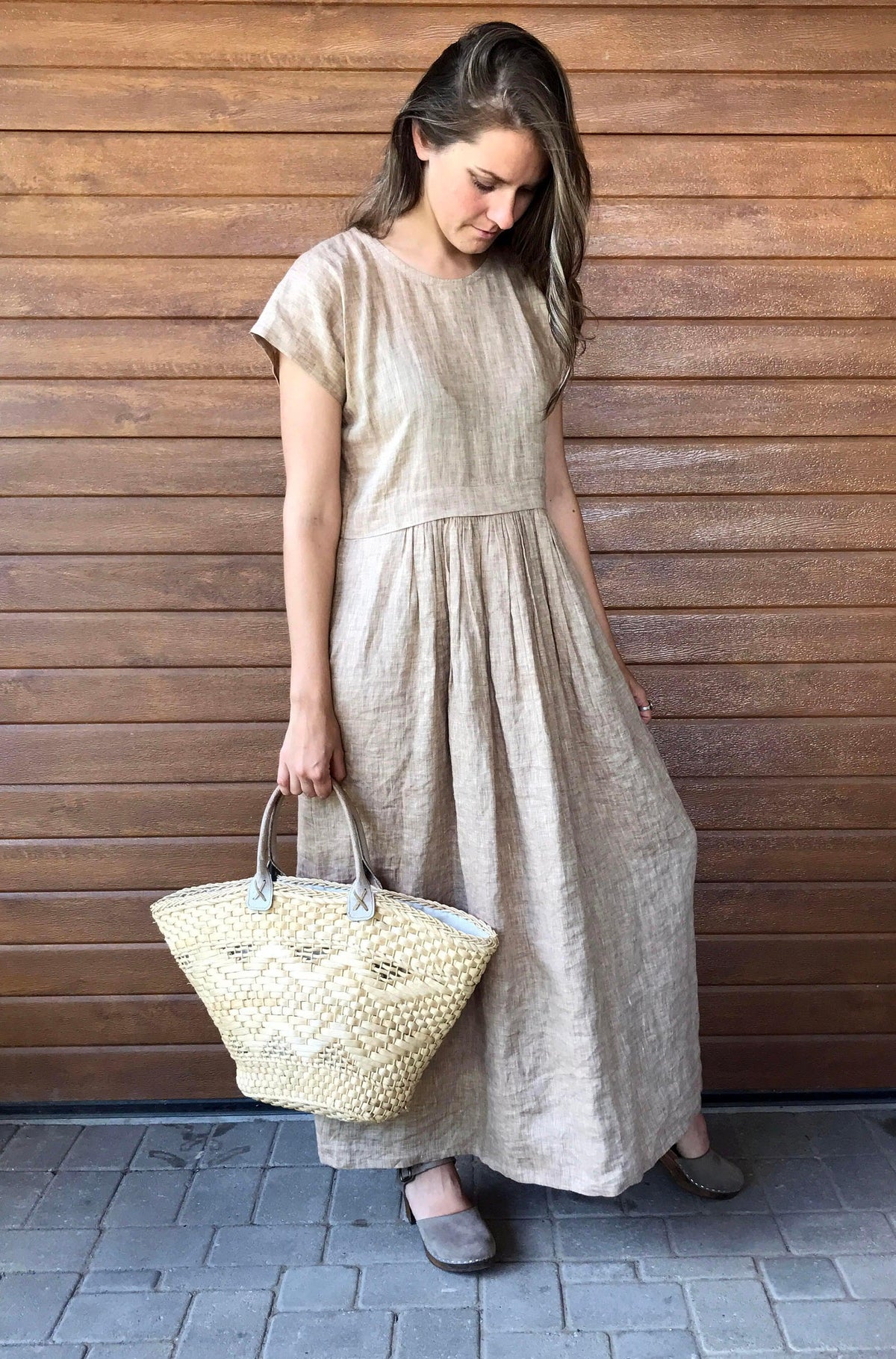 Linen Maxi Dress, Long linen dress, plus size maxi dress with sleeves, summer beach dress, plus size dress, maxi linen dress dress for women