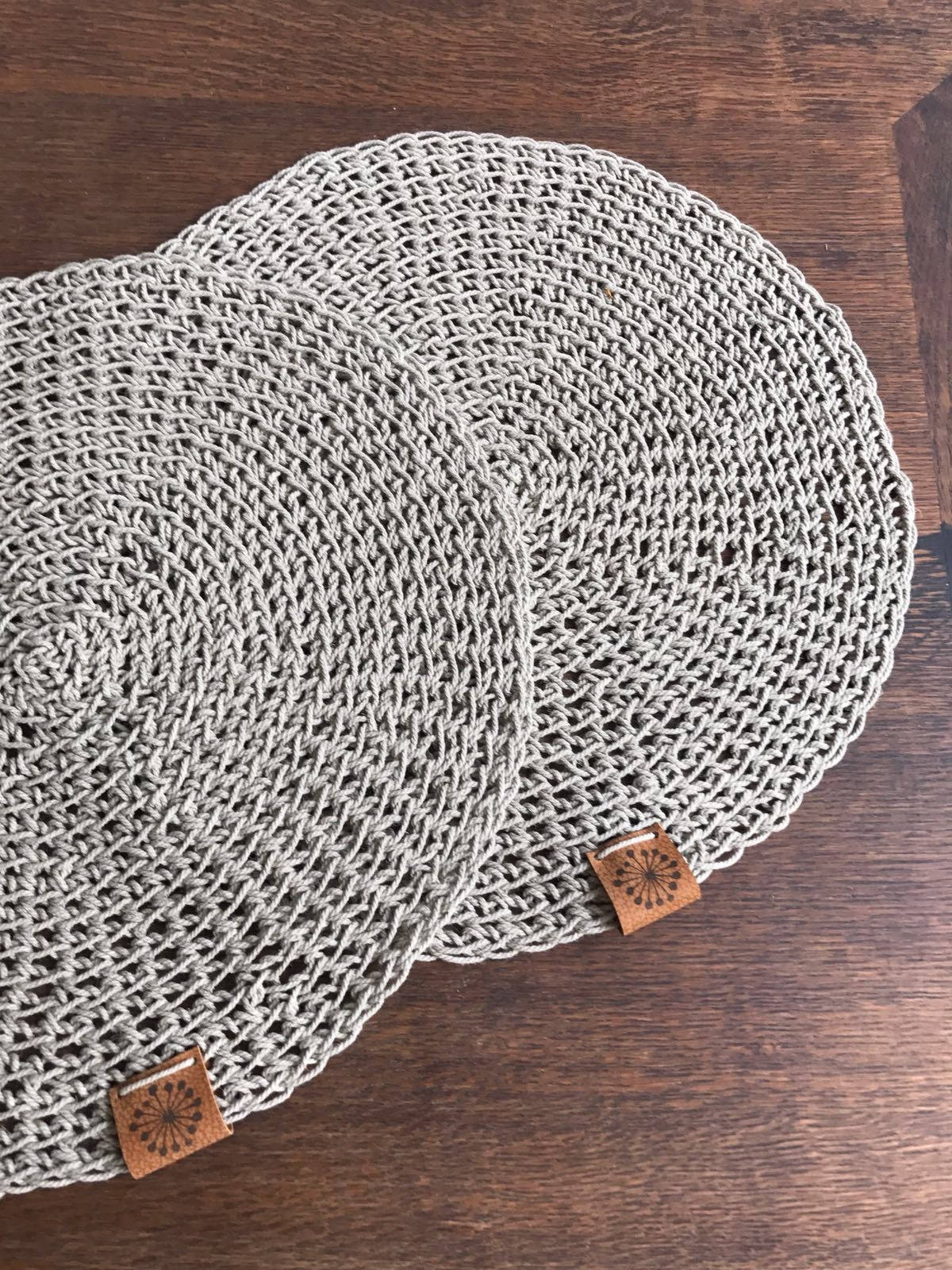 Round Linen placemats, Rustic Placemats, Circle Placemats, Country Placemats, Natural Placemats, Crochet Placemats, Natural linen placemats