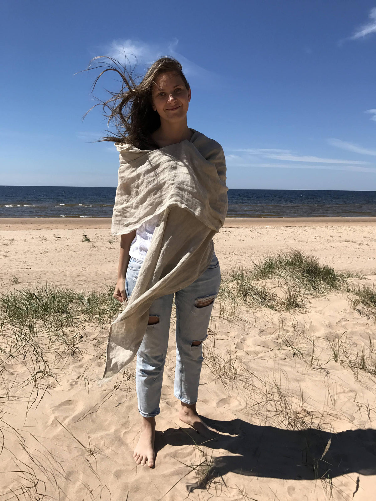 Natural Linen Scarf, Extra Long Scarf, Oversized Shawl, Lightweight Scarf, Eco friendly Scarf, Scarf for Her, Boho Scarf, Pure Linen Scarf