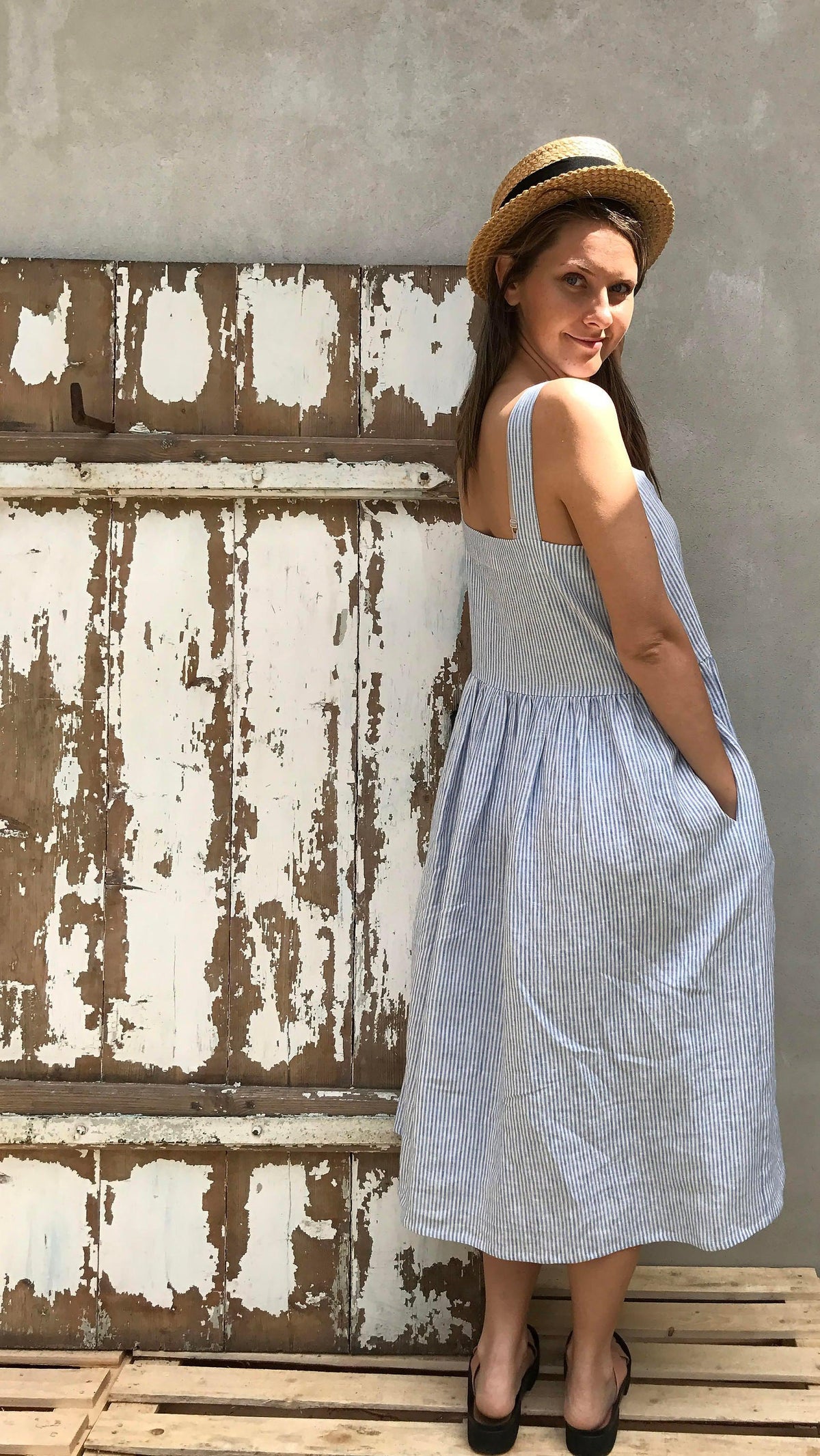 Button Up Maxi Dress Sleeveless Linen Dress 'Isabella' - Linenbee Button Up Maxi Dress Sleeveless Linen Dress 'Isabella' - Linenbee