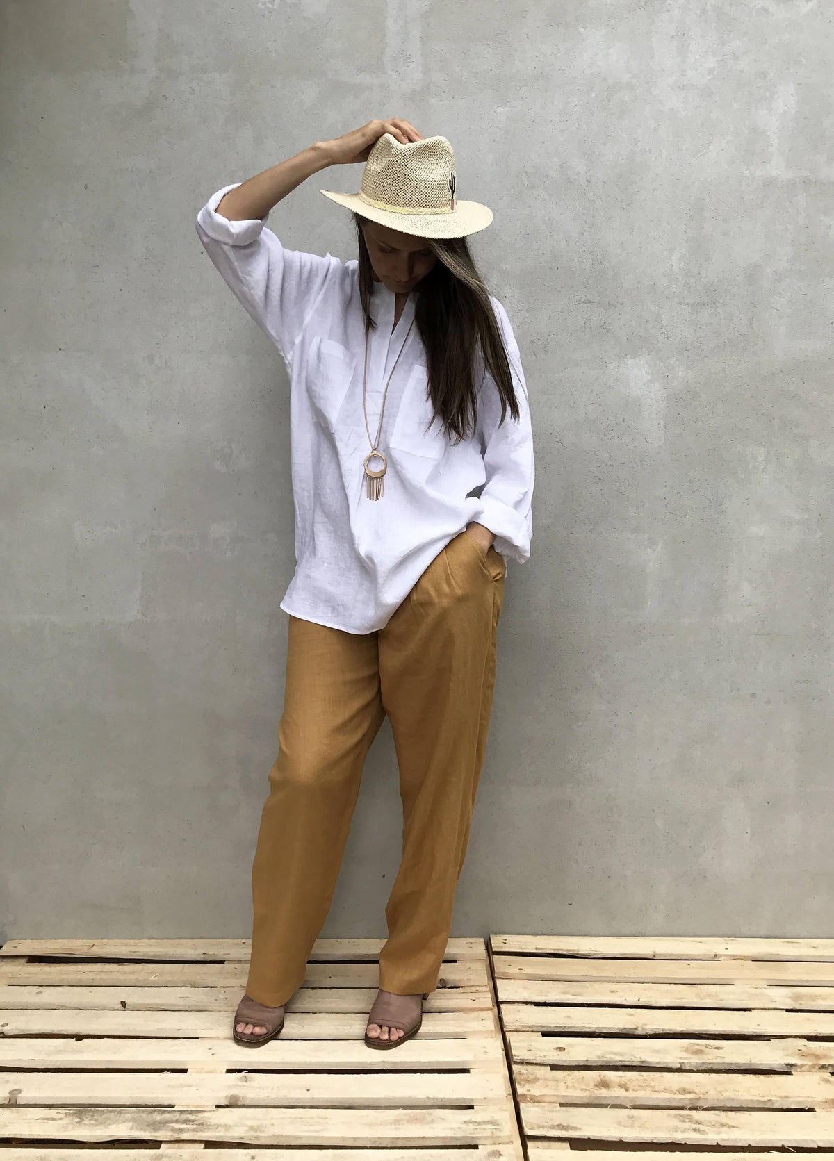 Loose Womens Shirt &amp;quot;Dina&amp;quot;, Linen Shirt, plus size shirt, Tunic Shirt, boyfriend shirt, summer shirt, light shirt, boho shirt, Linen Top