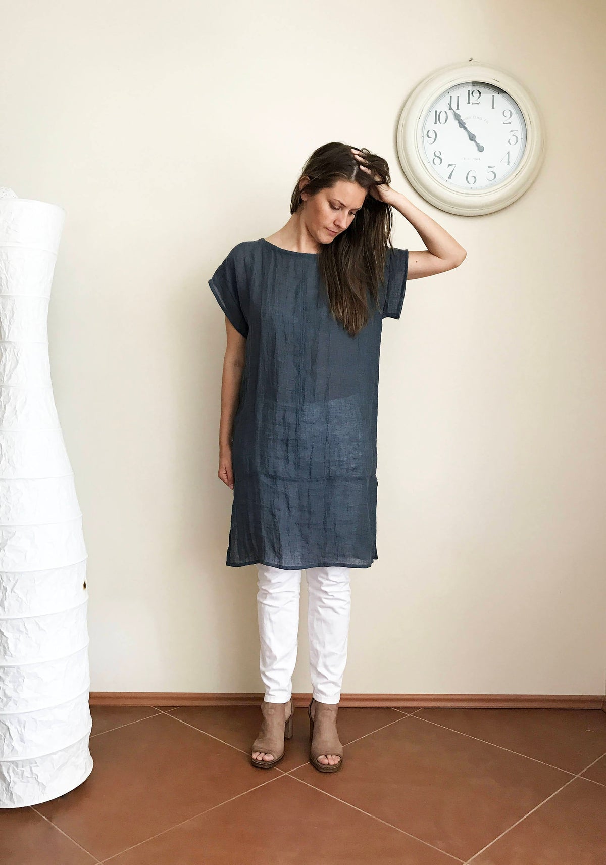 Gauzy Linen Tunic Coverup, Rustic Linen Tunic Top, Plus size top, Rustic Shirt Natural Eco friendly, gauzy coverup, plus size beach Coverup