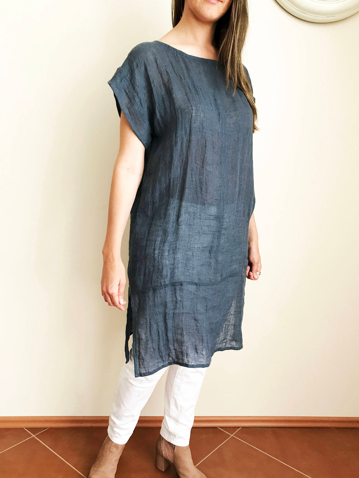 Gauzy Linen Tunic Coverup, Rustic Linen Tunic Top, Plus size top, Rustic Shirt Natural Eco friendly, gauzy coverup, plus size beach Coverup