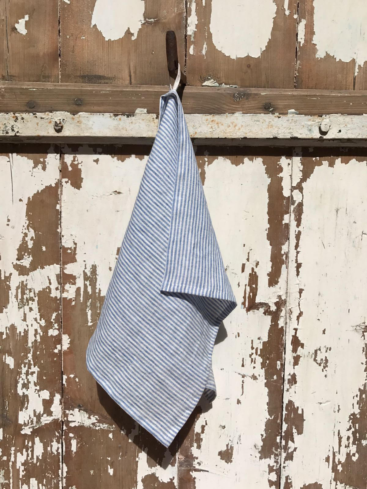 Set of Three Blue Striped Towels, Linen Dish Towels, Linen Kitchen Linen Guest Room Towels Tea towels Striped Towels Striped Blue Towels