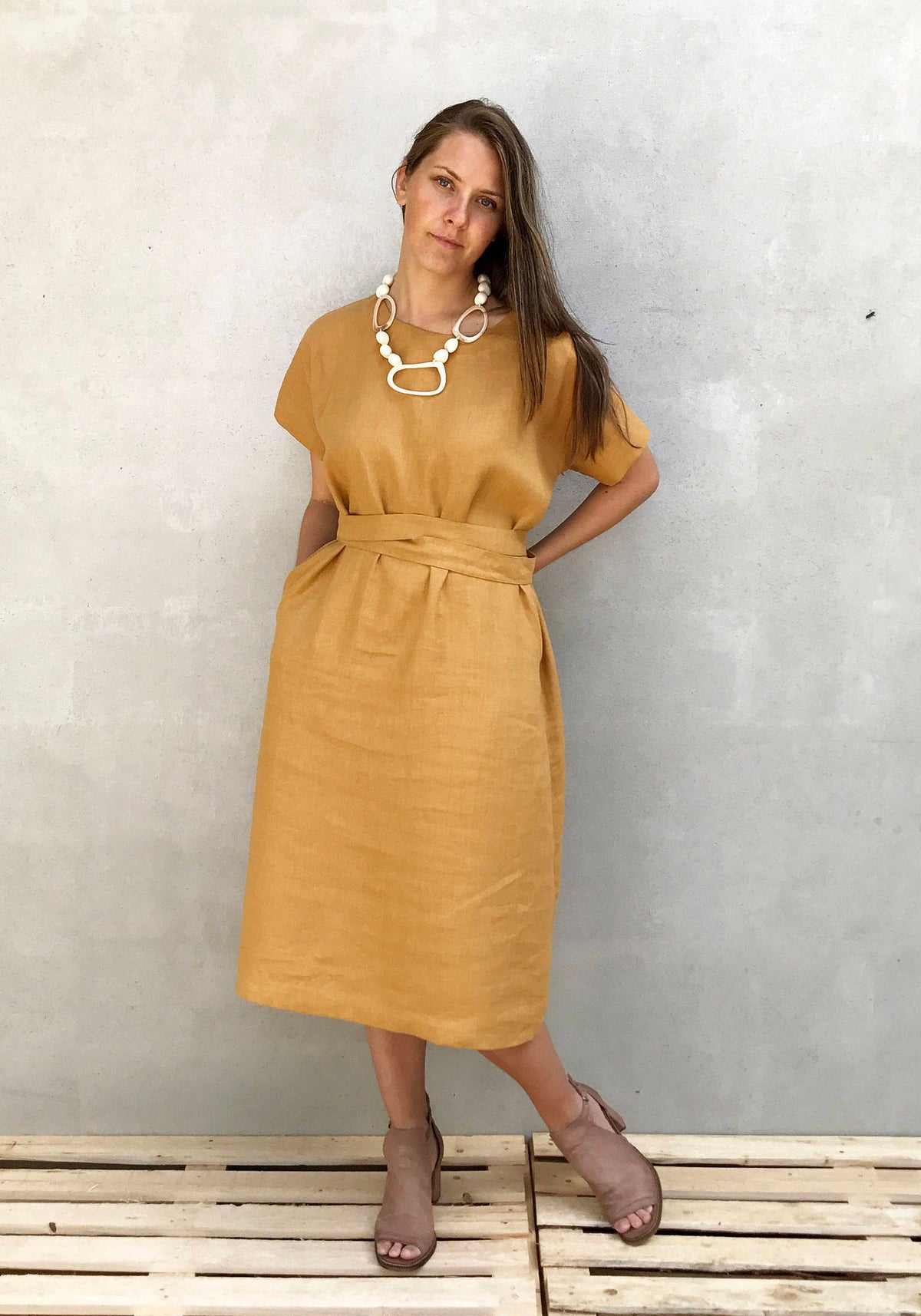 Long Linen Tunic Dress with Short Sleeves, Simple Linen Dress, Long Dress, Plus size Maxi Linen Dress, Long linen dress, Long Womens tunic