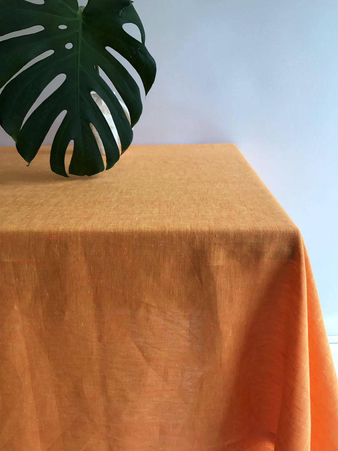 Orange Linen Table Cloth, Sunny Linen Tablecloth Rectangle, Tablecloth Square, Tablecloth linen, Custom Tablecloth, Thanksgiving Tablecloth