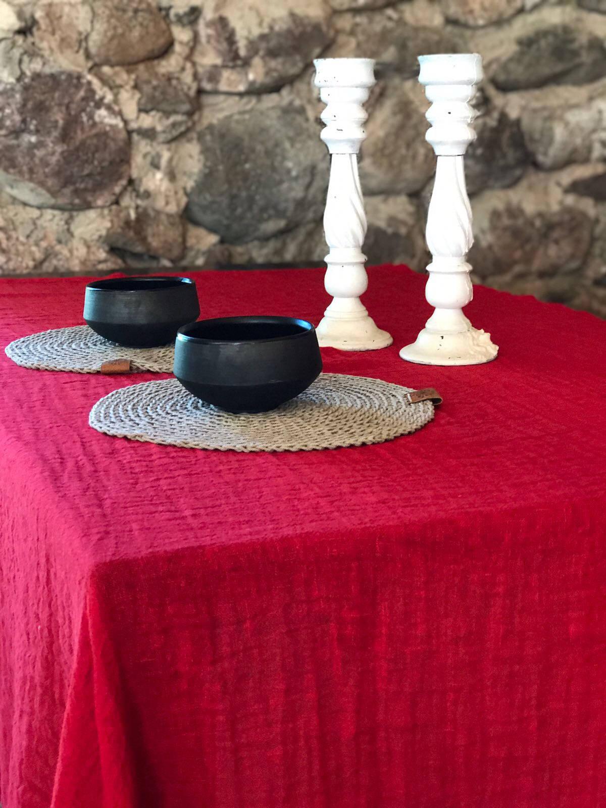 Christmas Red Linen Table Cloth, Red Linen Tablecloth Rectangle, Tablecloth Square, Tablecloth linen, Custom Tablecloth, Red Tablecloth