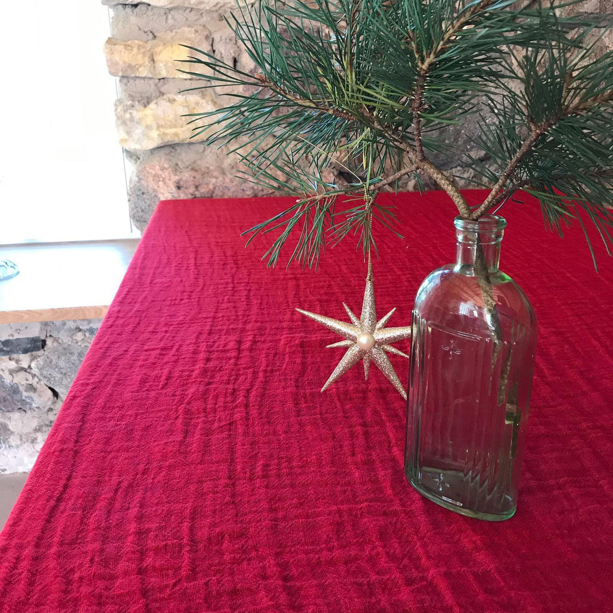 Christmas Red Linen Table Cloth, Red Linen Tablecloth Rectangle, Tablecloth Square, Tablecloth linen, Custom Tablecloth, Red Tablecloth