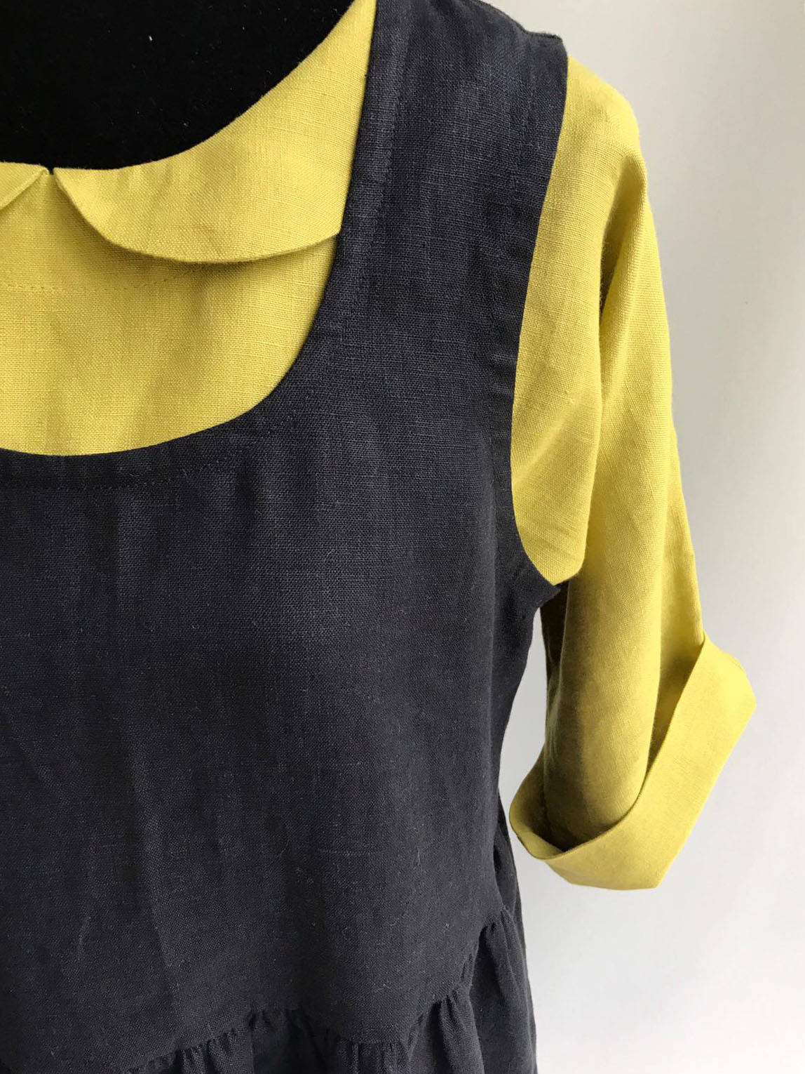 Cute Linen Blouse with Peter Pan collar, Linen Shirt Women, Linen T Shirt, Linen Tee, Plus size shirt, Linen Blouse, Cute Top, Green Blouse