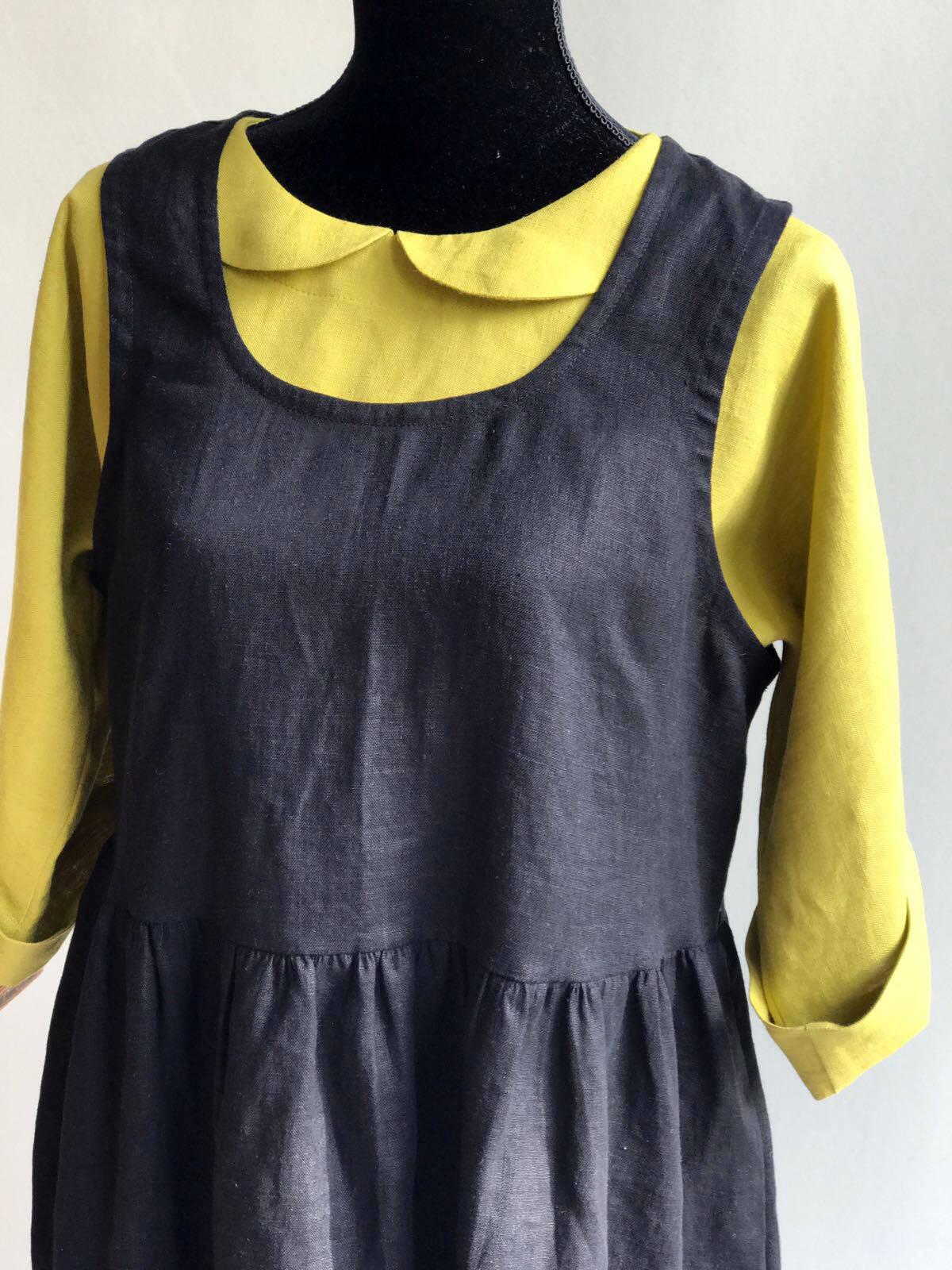 Cute Linen Blouse with Peter Pan collar, Linen Shirt Women, Linen T Shirt, Linen Tee, Plus size shirt, Linen Blouse, Cute Top, Green Blouse