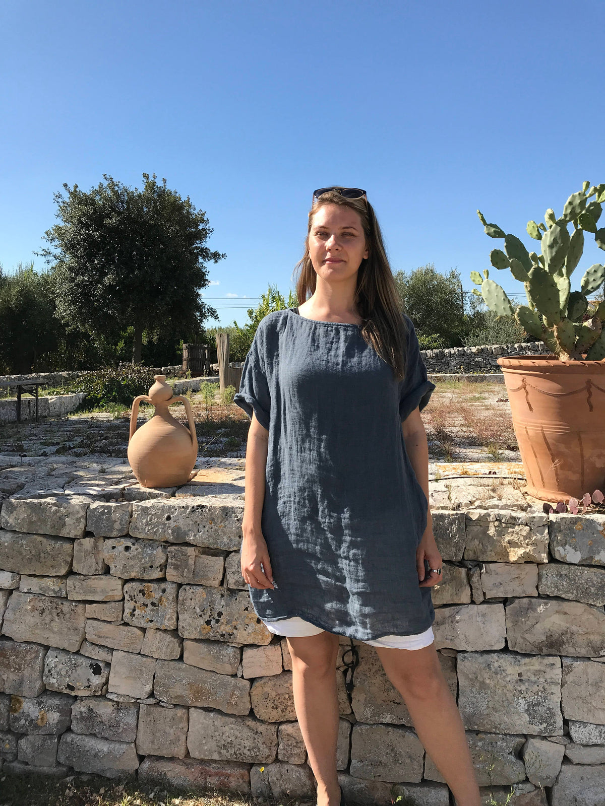 Gauze Tunic Top &amp;#39;Helen&amp;#39;, Gauzy Lightweight Coverup, Gauzy Linen Top, Gauze Top, Beach Cover Up, Plus size cover, Plus Size Tunic Top Gauzy