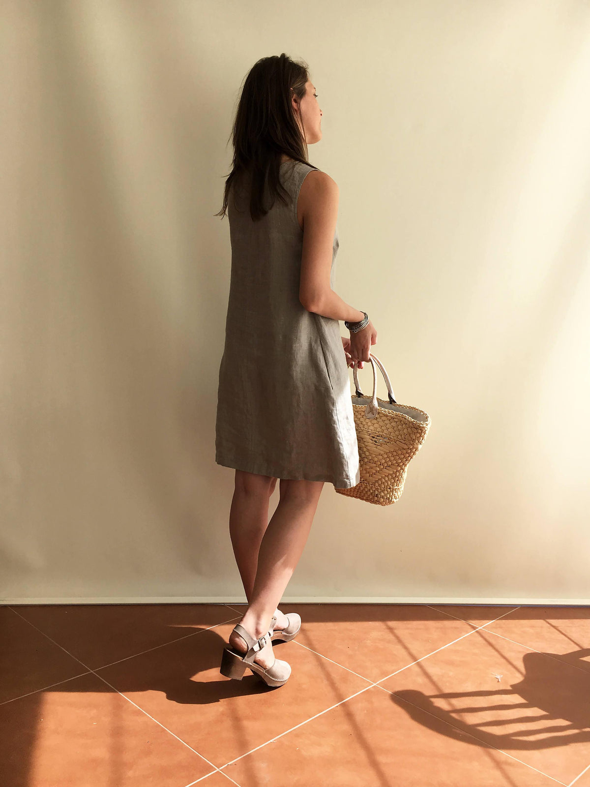 Natural Linen Jumper Dress, Pinafore Dress - Linenbee Natural Linen Jumper Dress, Pinafore Dress - Linenbee