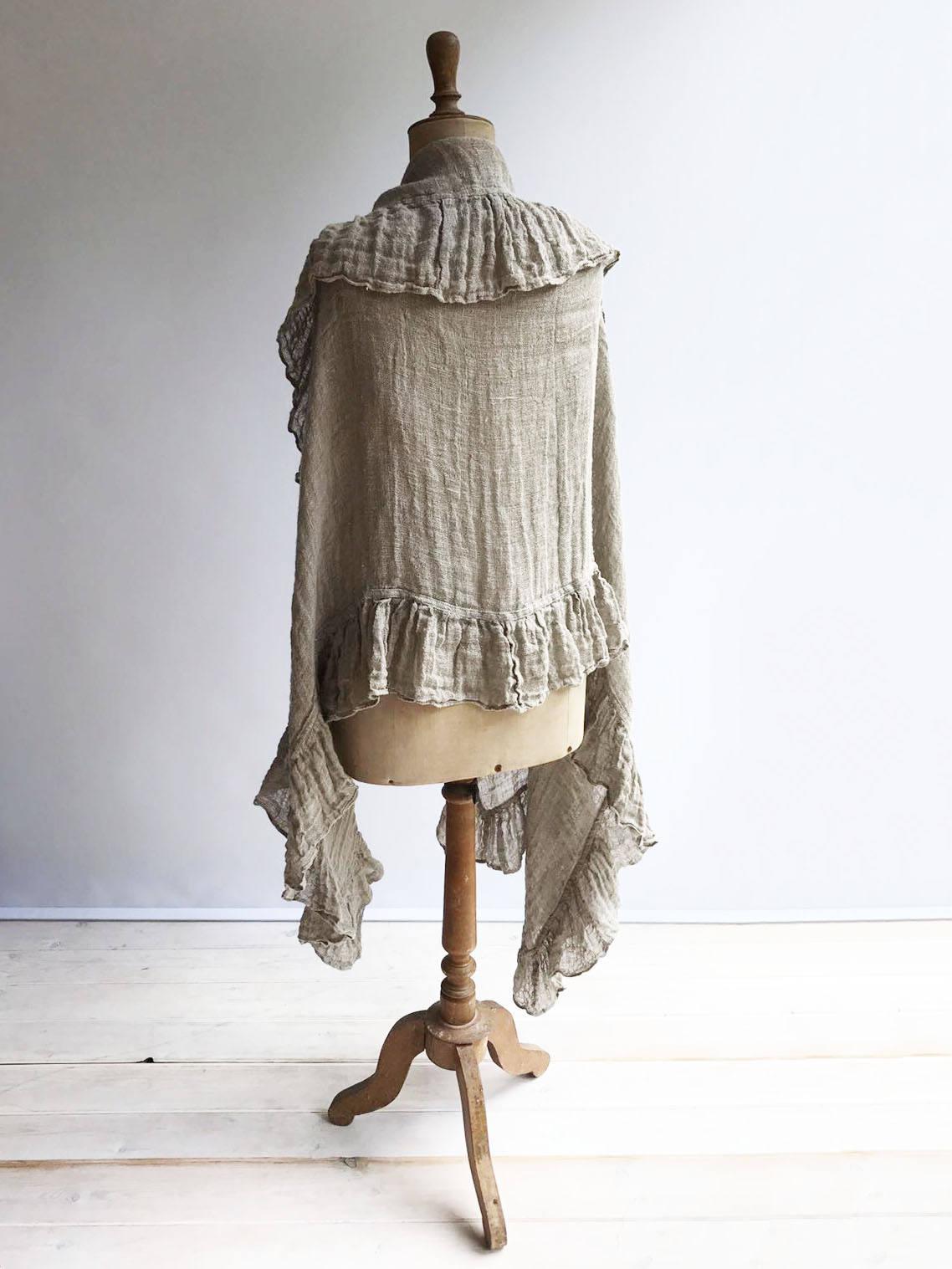 Wraps Shawl, Wedding Shawl, Womens Shawl, Linen Scarf With Ruffle, Gauzy Shawl, Extra long scarf, Pure linen wraps shawl, shawl with ruffle