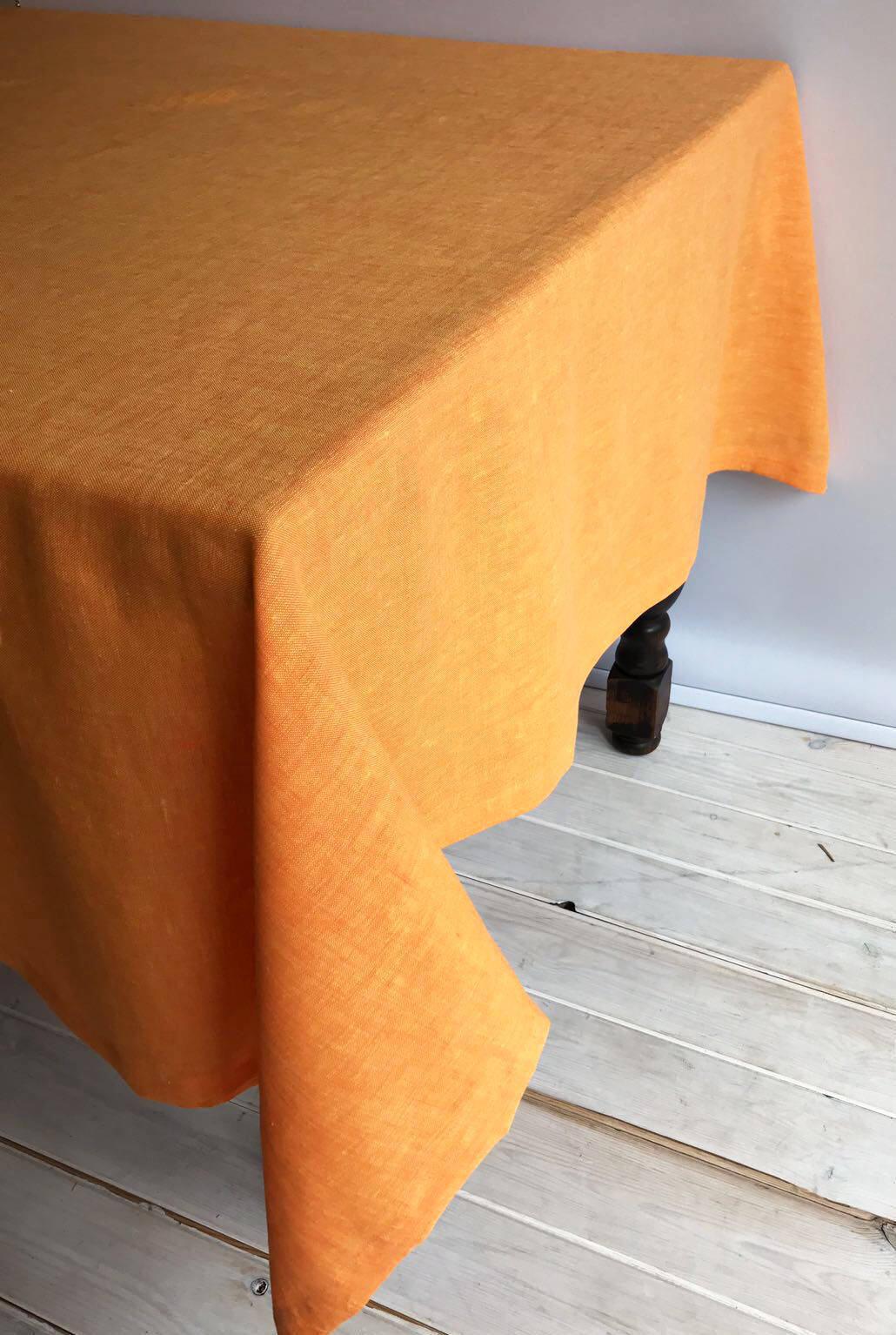 Orange Linen Table Cloth, Sunny Linen Tablecloth Rectangle, Tablecloth Square, Tablecloth linen, Custom Tablecloth, Thanksgiving Tablecloth