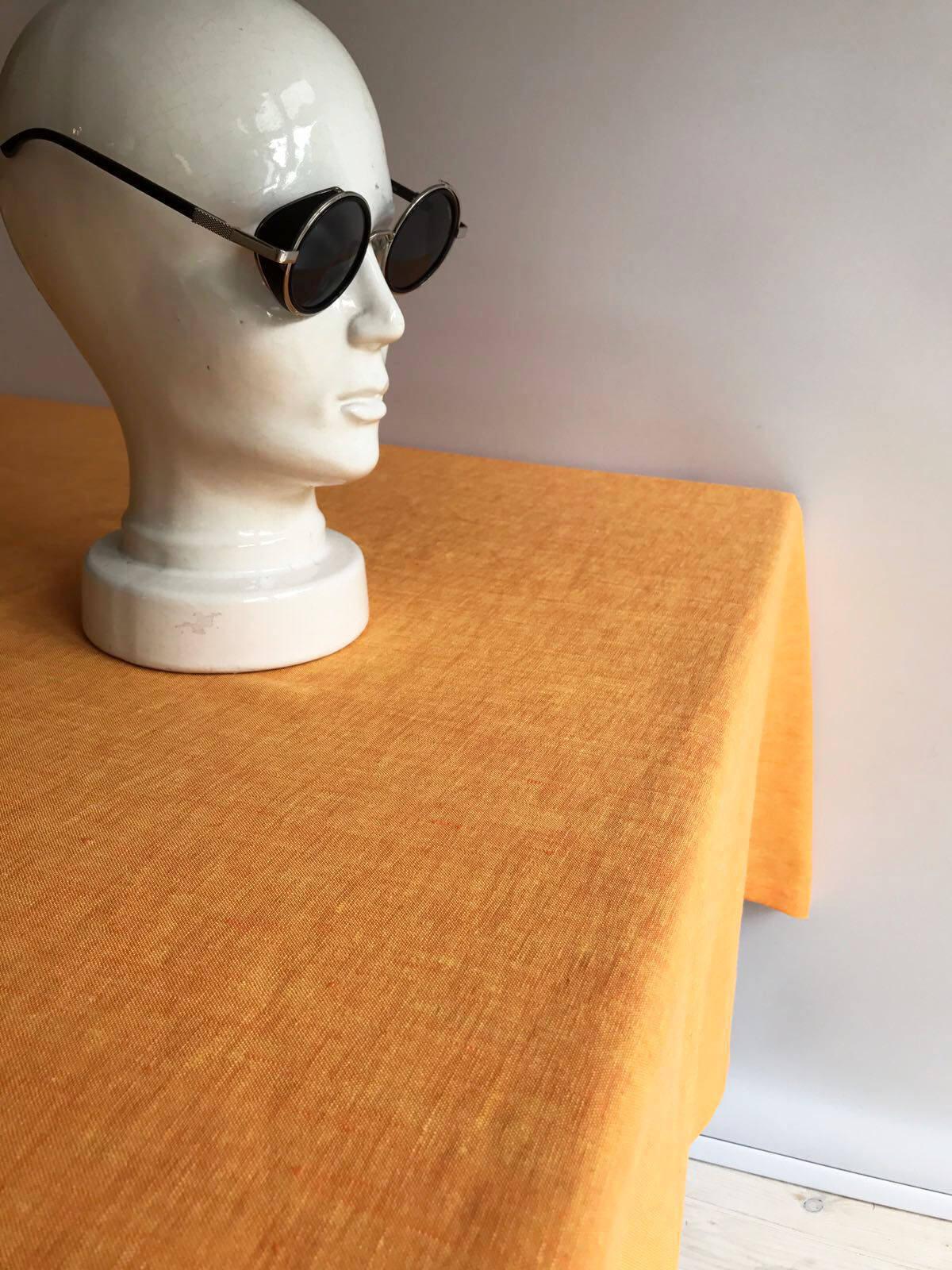 Orange Linen Table Cloth, Sunny Linen Tablecloth Rectangle, Tablecloth Square, Tablecloth linen, Custom Tablecloth, Thanksgiving Tablecloth